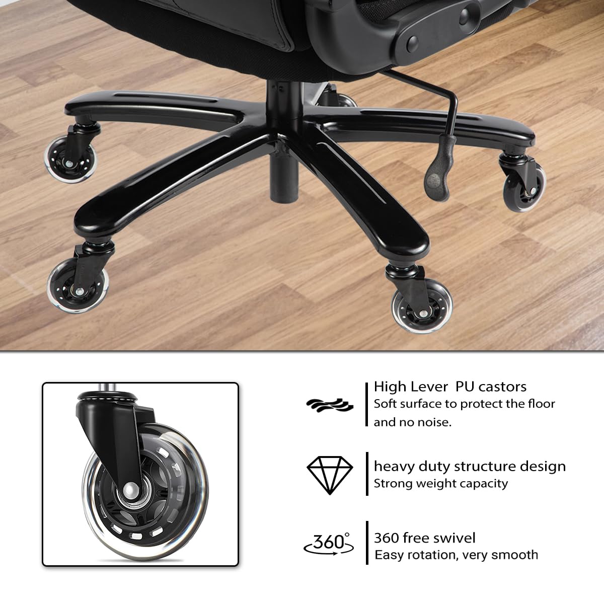 500lbs Big and Tall Office Chair for Heavy People Executive Office Chair with Wide Spring Seat Computer Desk Chair 360 Swivel Home Office Desk Chair