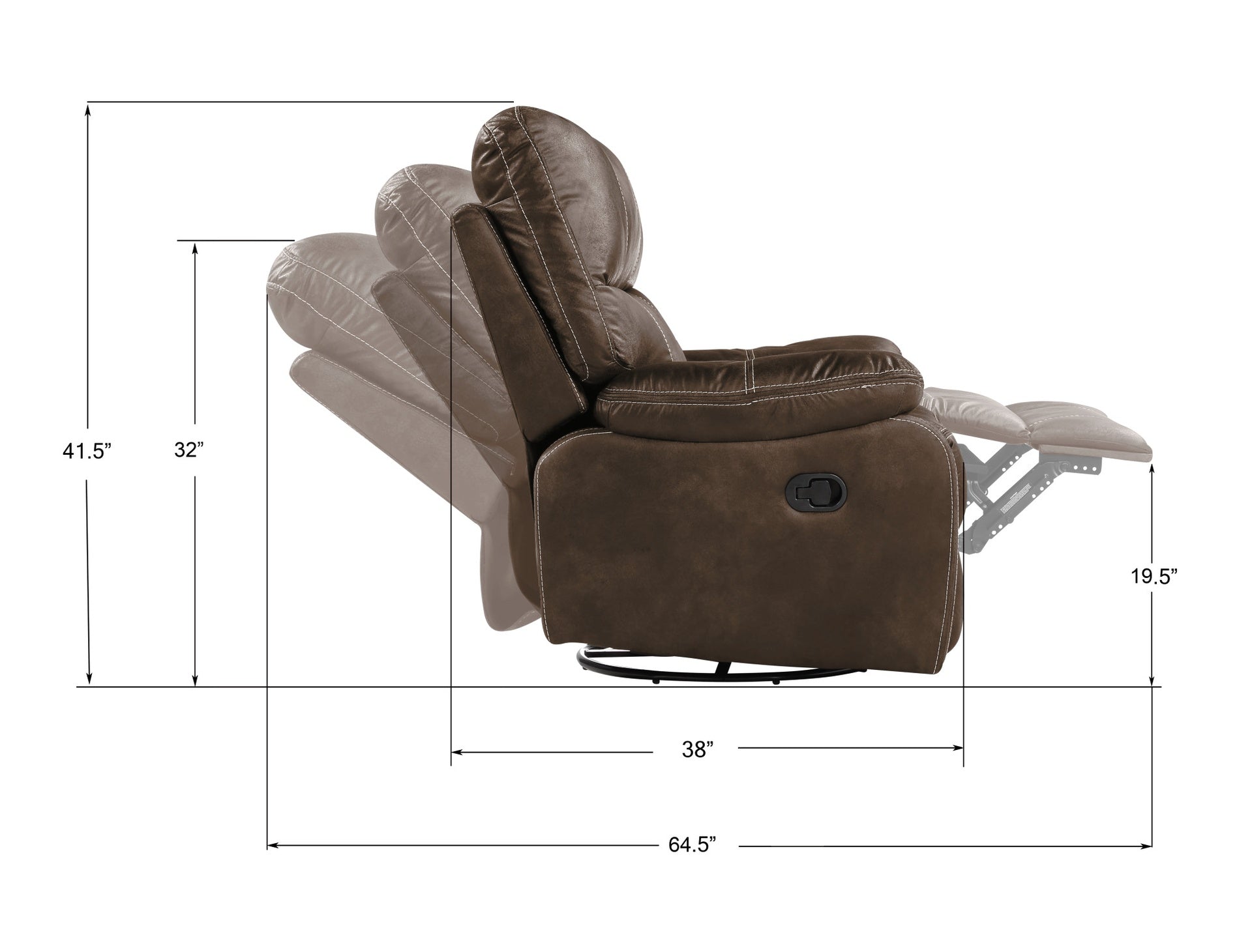 Brown Reclining Sofa