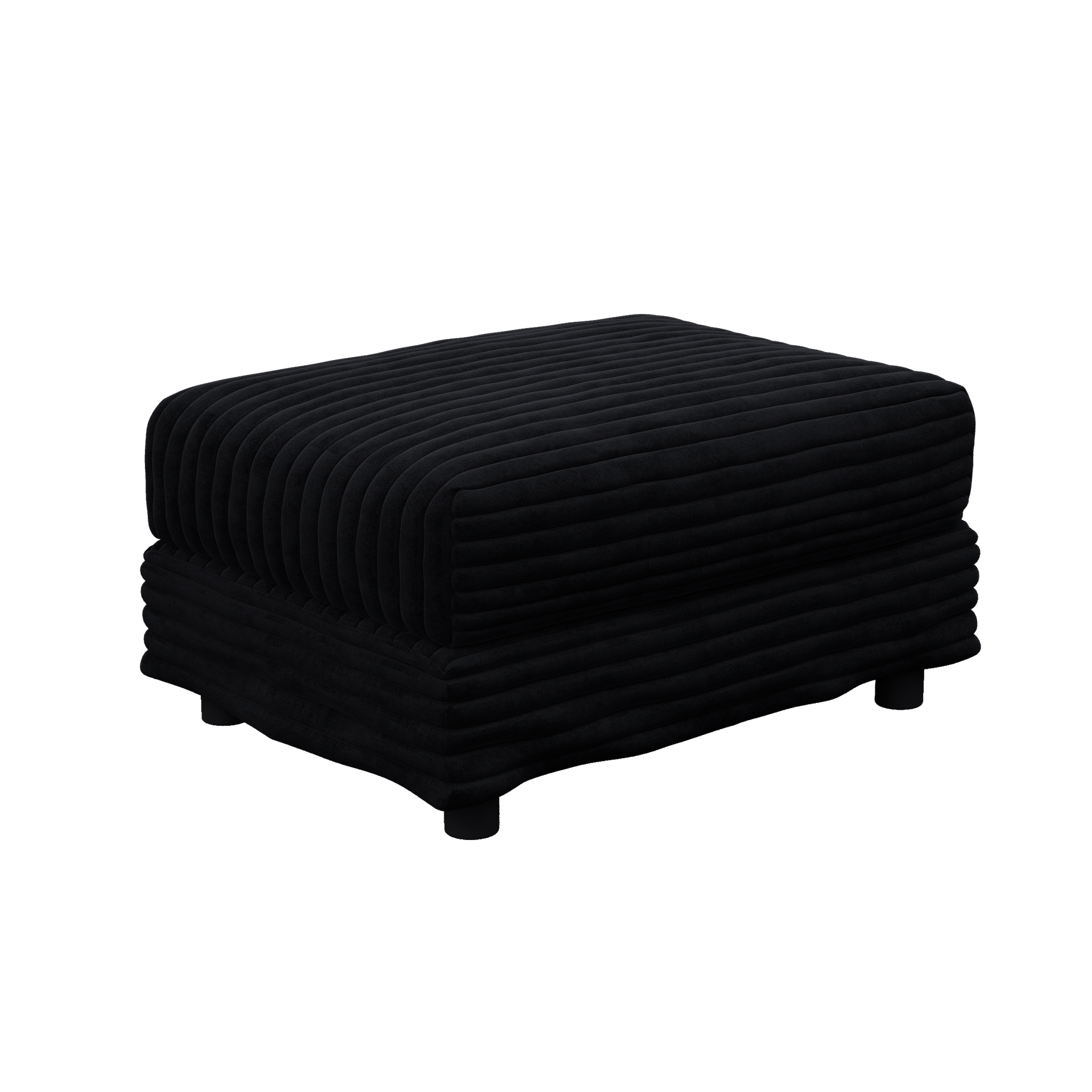 Plush Corduroy Ottoman to Combine with 2 Seater Sofa, 3 Seater Sofa and 4 Seater Sofa, Suitable for Living Rooms, Apartments, Offices,Black(Old SKU:W1885P346915)