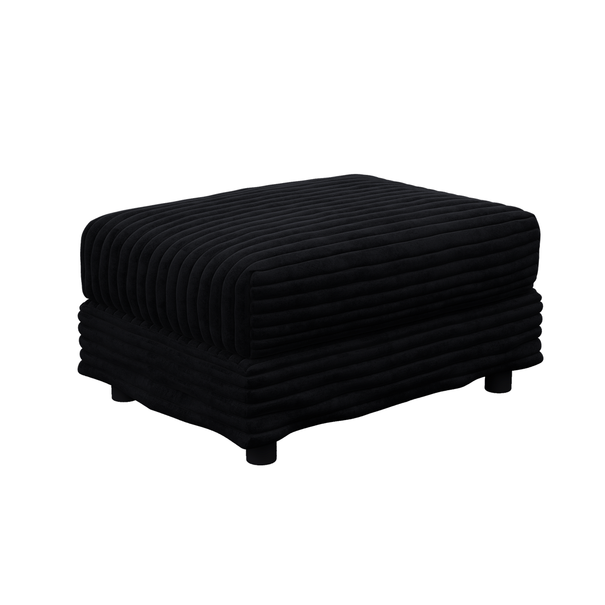 Plush Corduroy Ottoman to Combine with 2 Seater Sofa, 3 Seater Sofa and 4 Seater Sofa, Suitable for Living Rooms, Apartments, Offices,Black(Old SKU:W1885P346915)