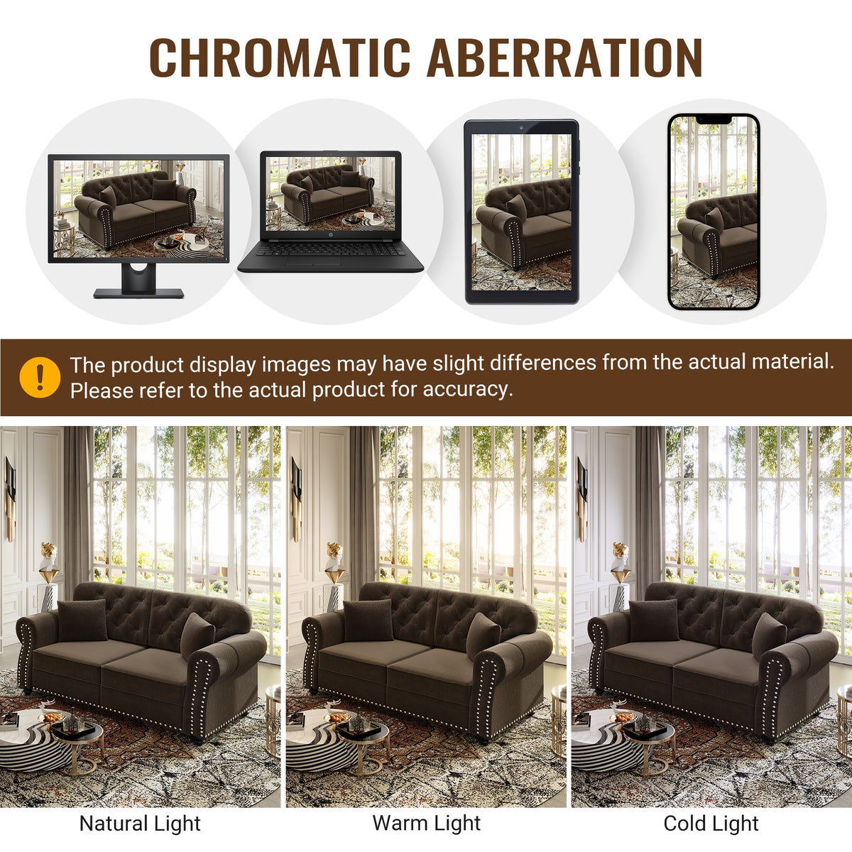 Velvet Ottoman to Combine with Single Seater Sofa, 2 Seater Sofa and 3 Seater Sofa, Suitable for Living Rooms, Apartments, Offices,Brown