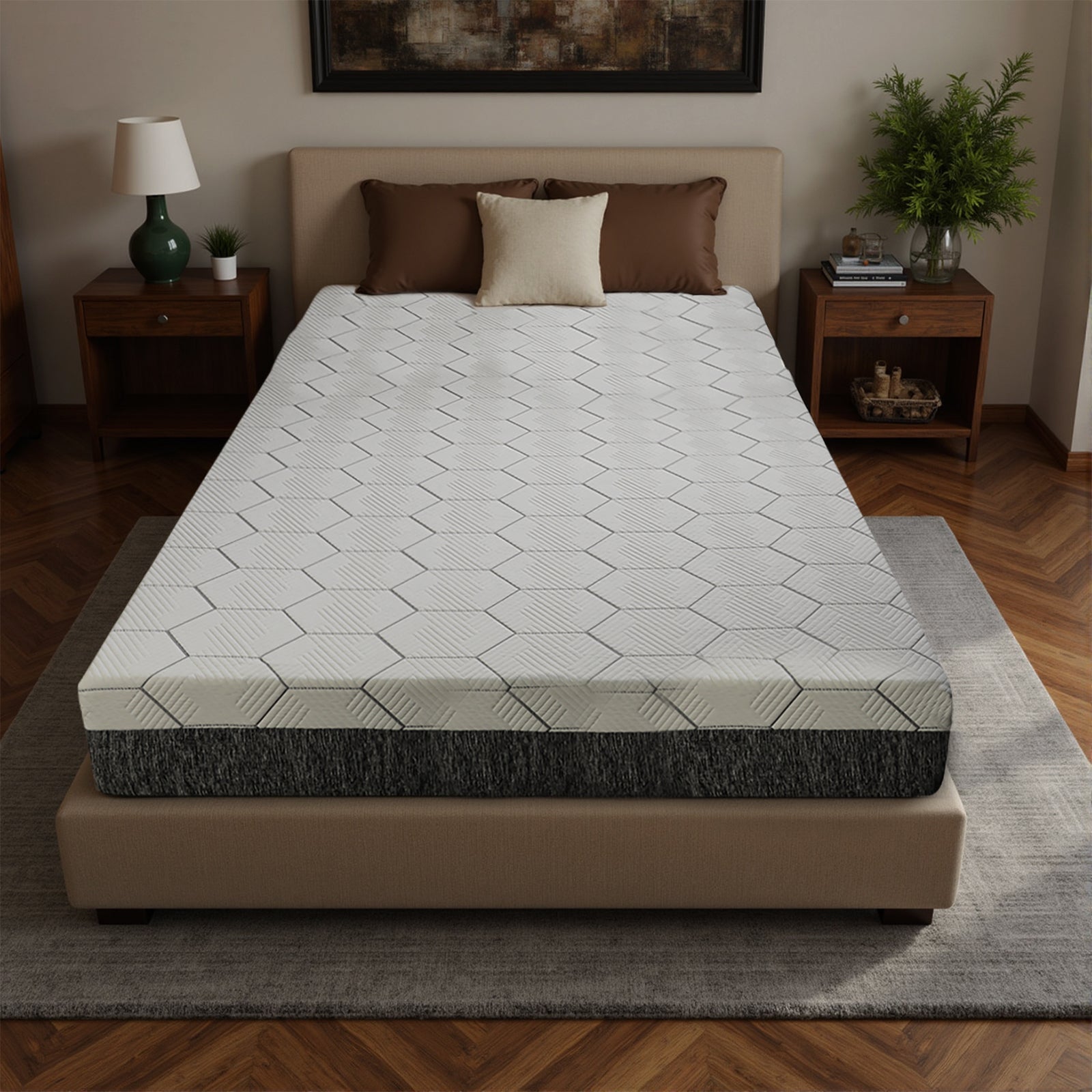 12 Inch Queen Size Mattress - Ultra-Breathable & Sterilizing, High Rebound for Long-Lasting Comfort, Eco-Conscious Material, Sleek Styling Perfect for Modern Bedrooms Made in Japan