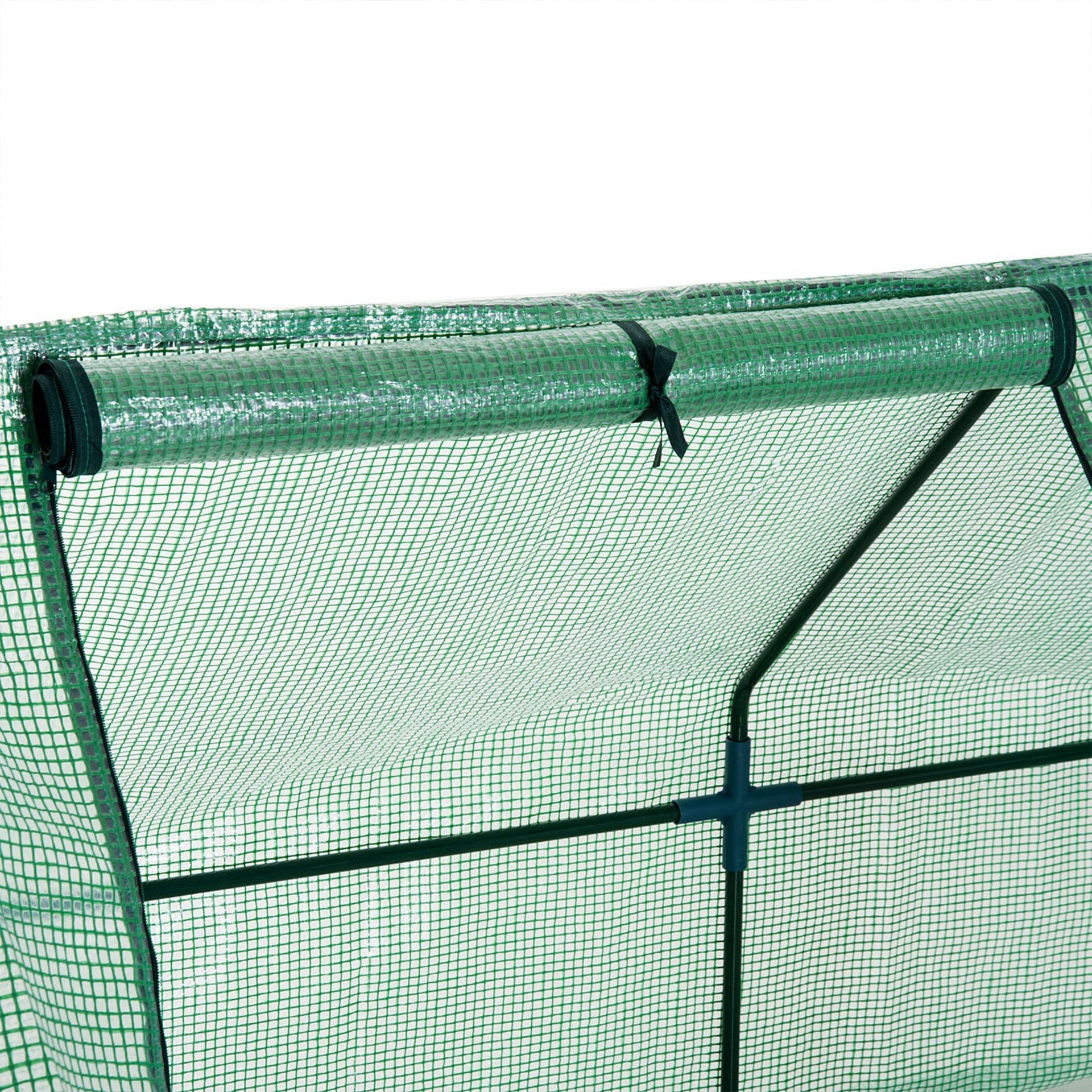 Outsunny 9' x 3' x 3' Portable Mini Greenhouse Outdoor Garden with Large Zipper Doors and Water/UV PE Cover, Green