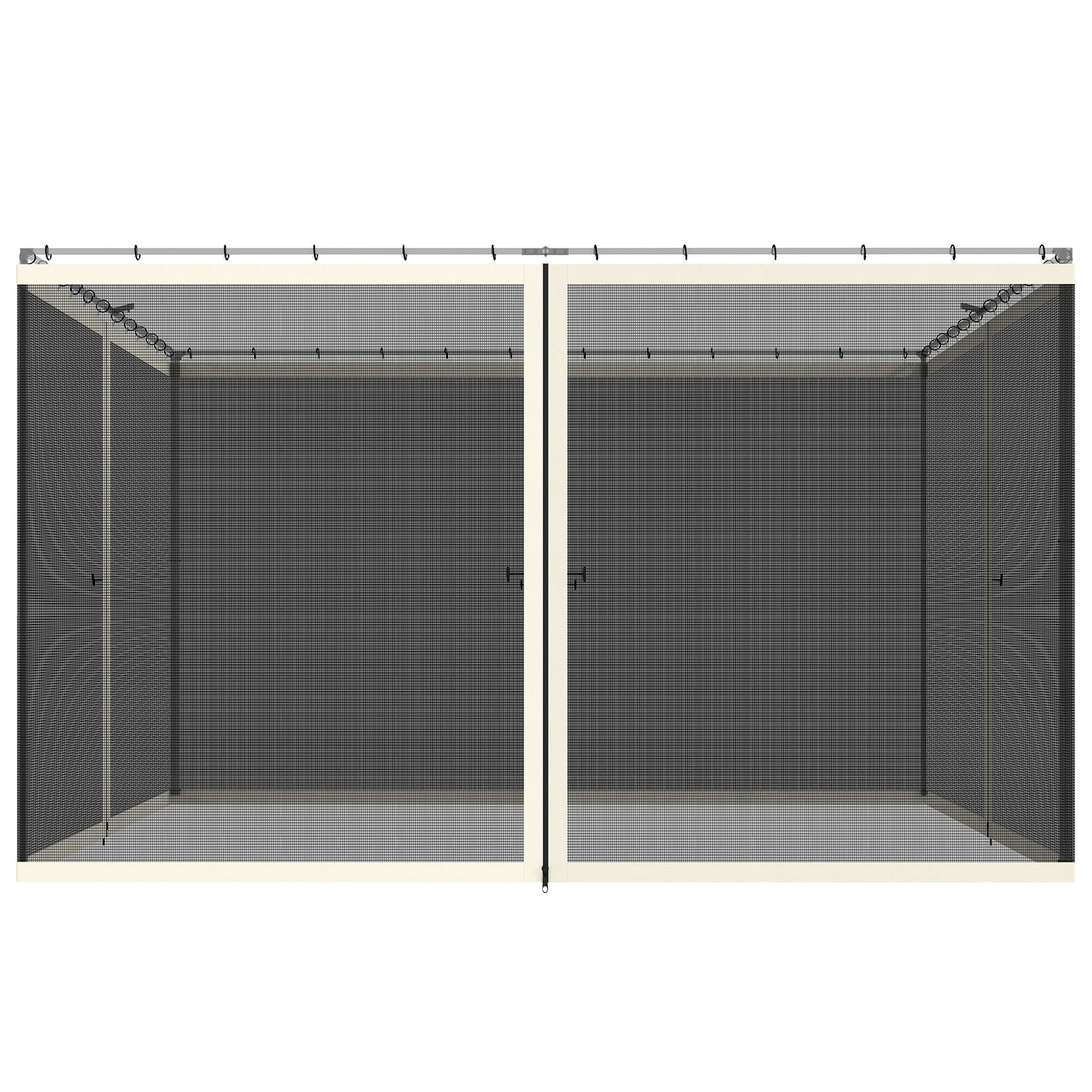 Outsunny Replacement Mesh Sidewall Netting for 10' x 12' Gazebos and Canopy Tents with Zippers, (Sidewall Only) Cream