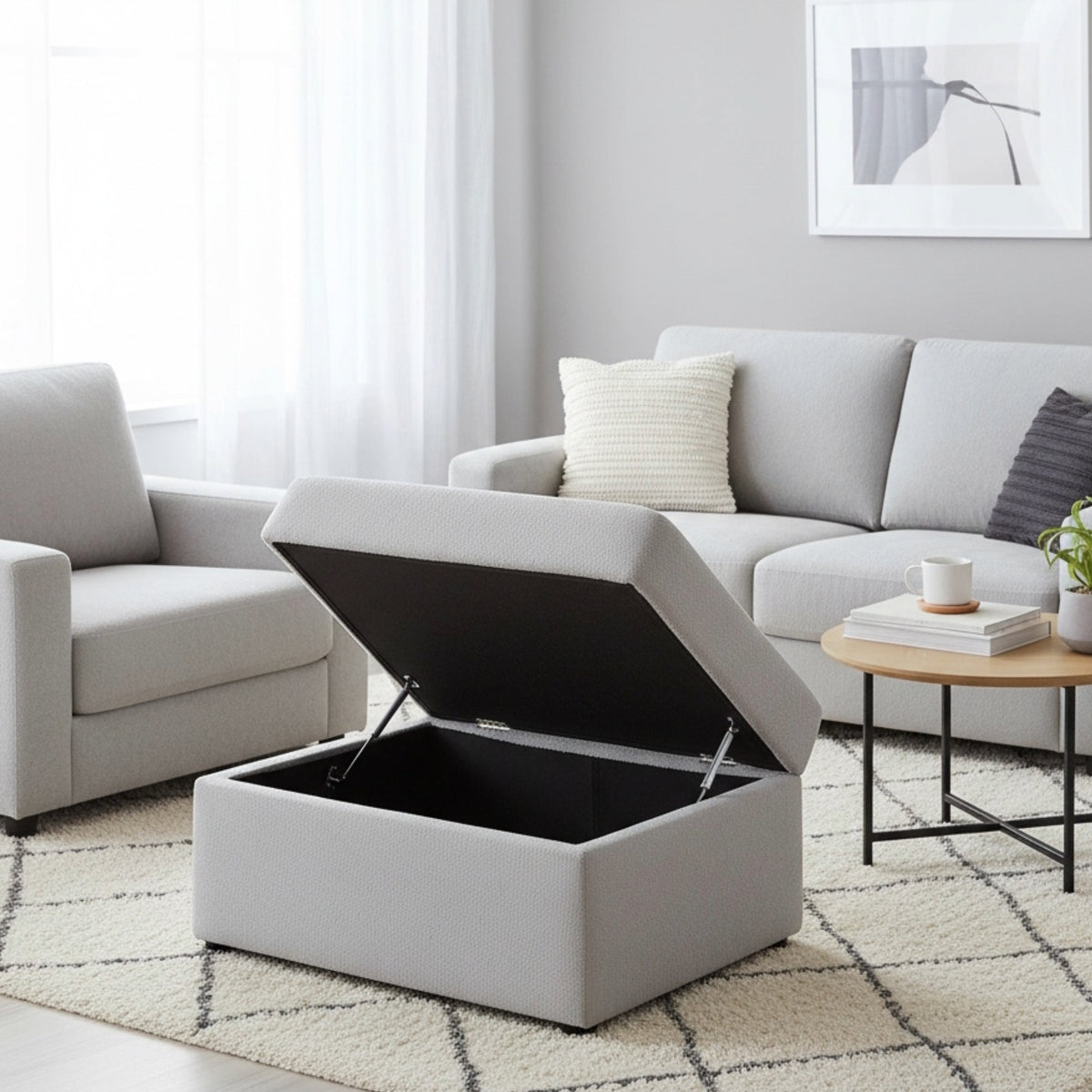Chauncy Storage Ottoman - Gray