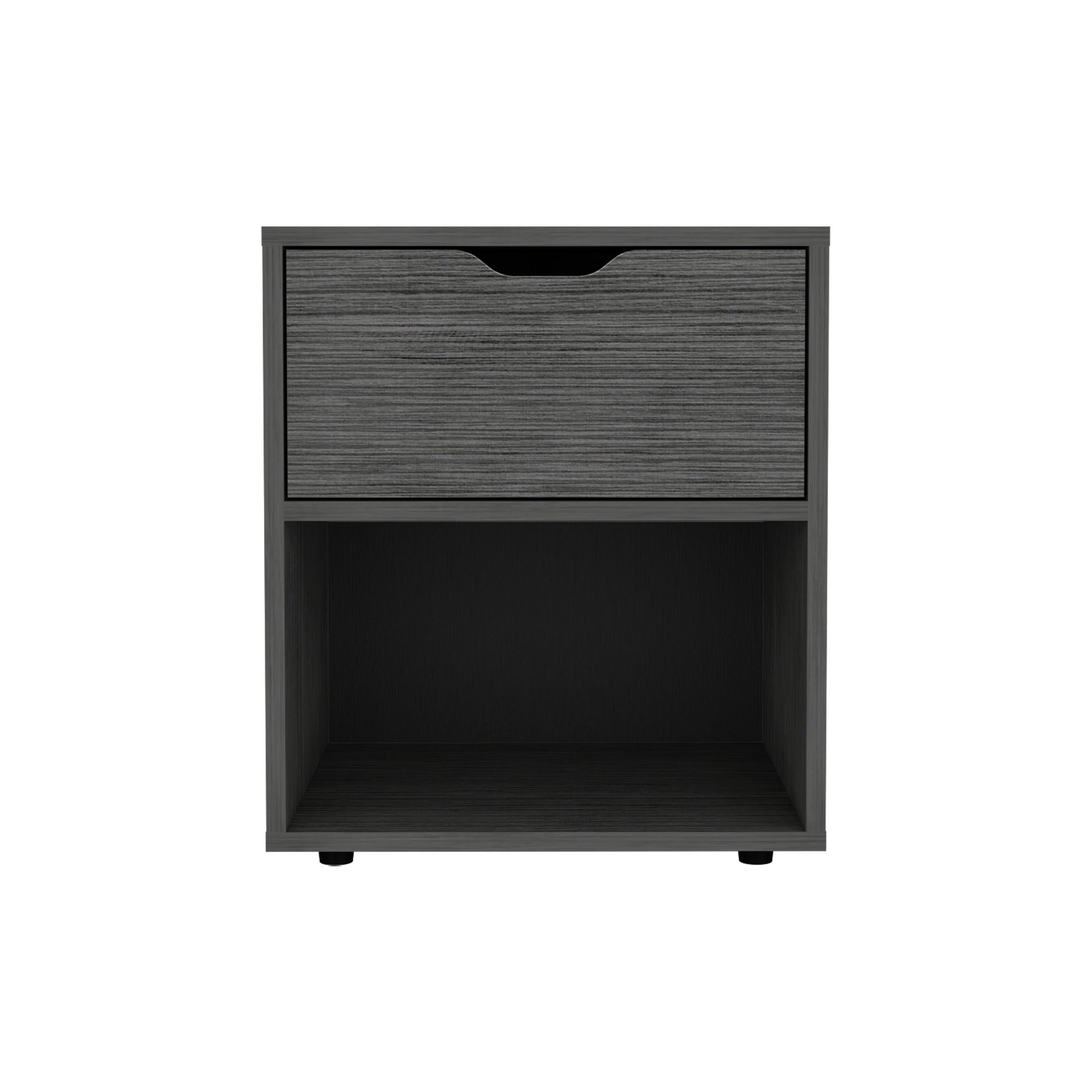 Aberdeeen 19.7-Inch High Nightstand End Table with Open Shelf