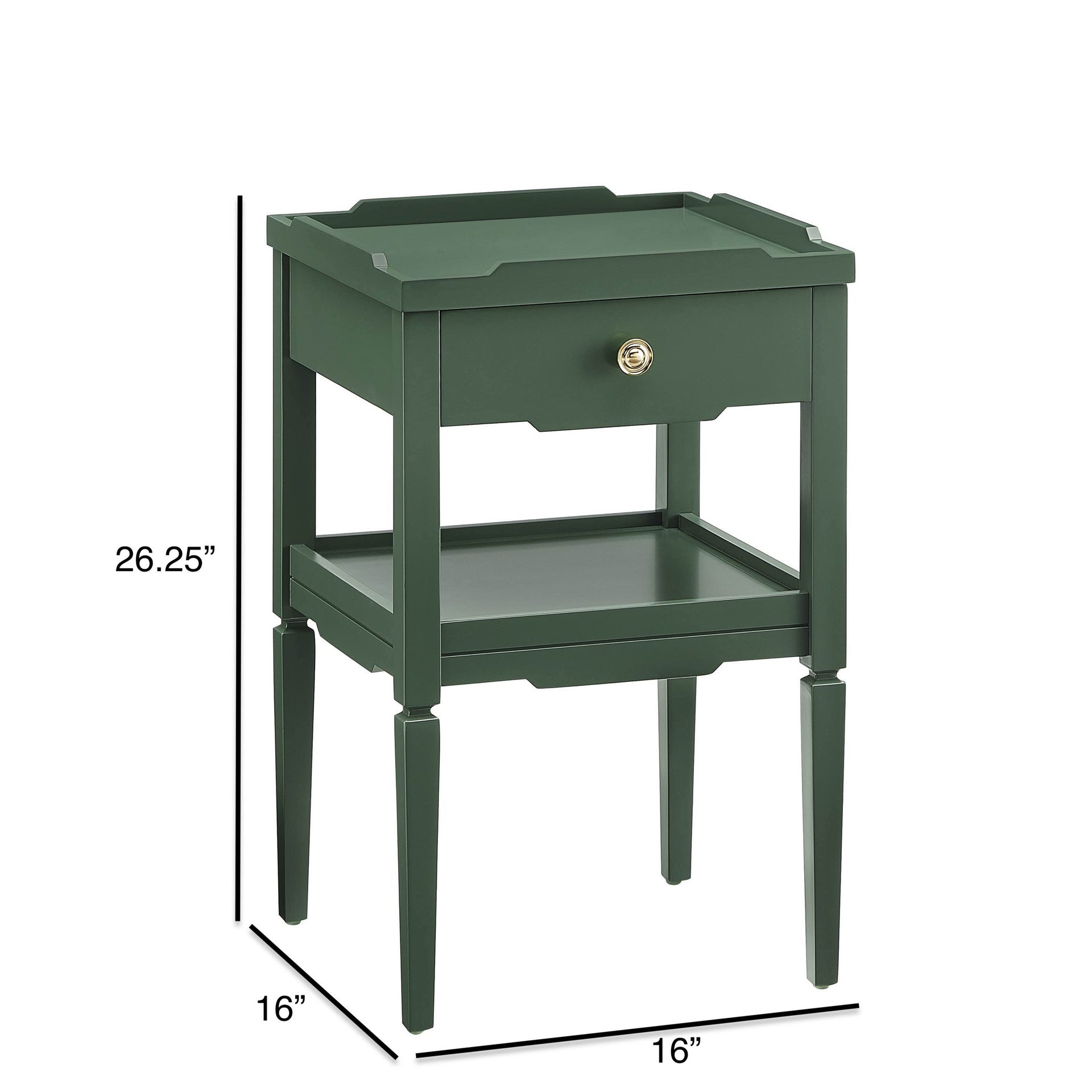 Foley Vintage Green 1-drawer Nightstand