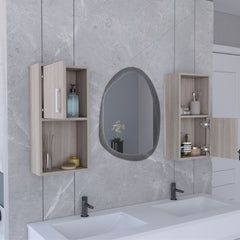 Oba 2-Pc Wall-Mounted Bathroom Medicine Cabinet with Open and Closed Storage