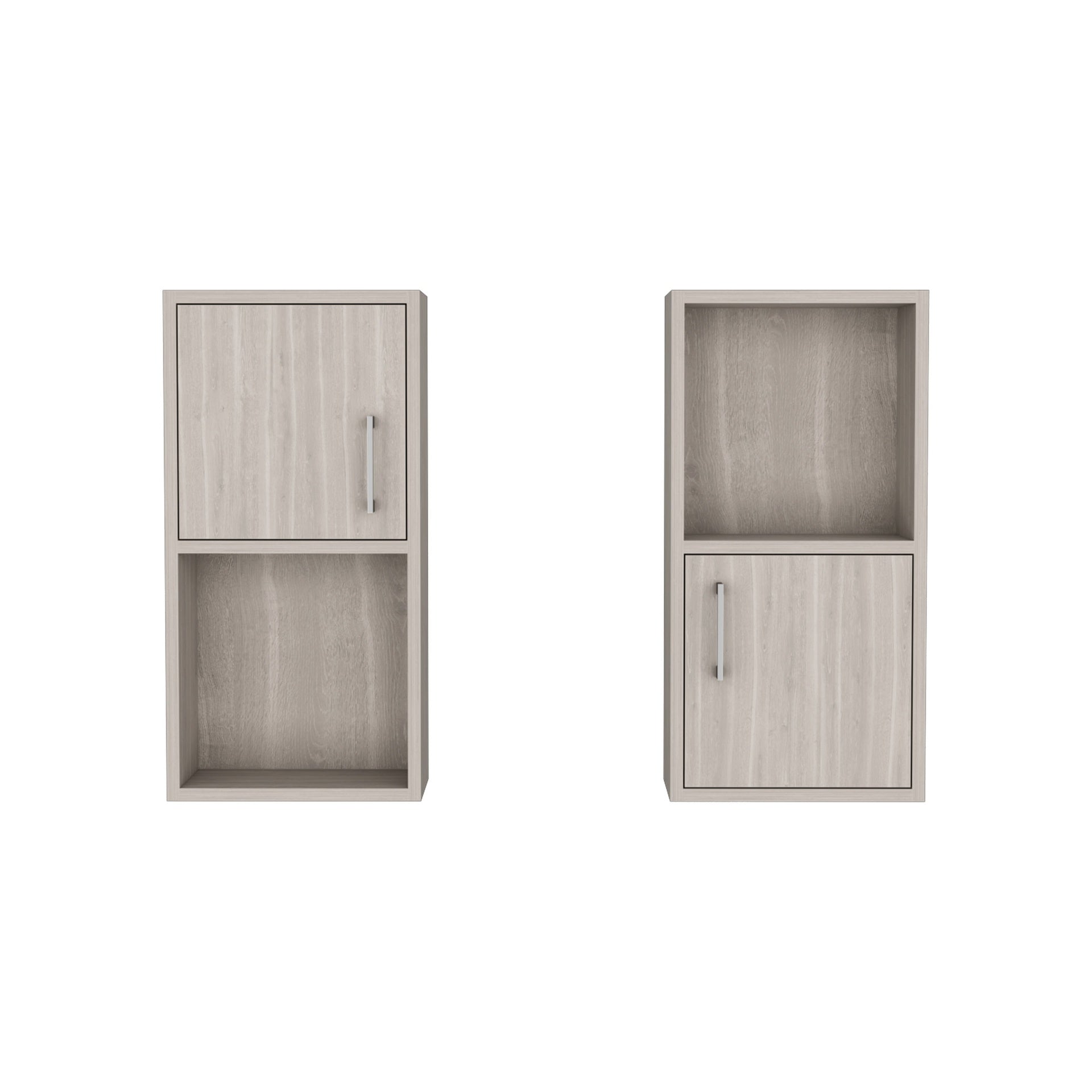 Oba 2-Pc Wall-Mounted Bathroom Medicine Cabinet with Open and Closed Storage