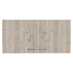 Napoles Wall Cabinet, Two Shelves, Double Door -White / Light Gray