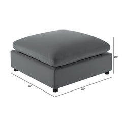Caylie Charcoal Fabric Ottoman