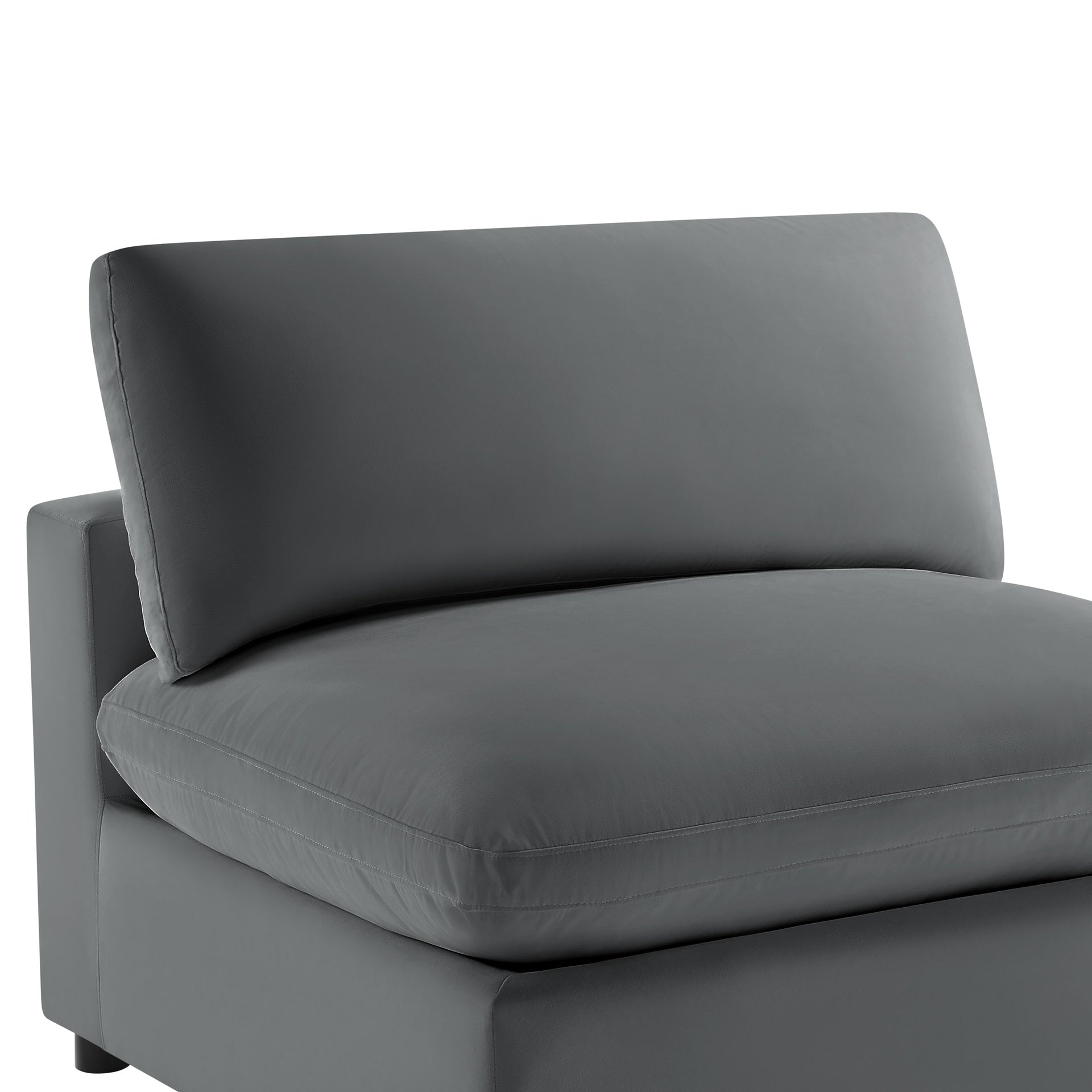 Caylie Armless Slipper Chair - Charcoal