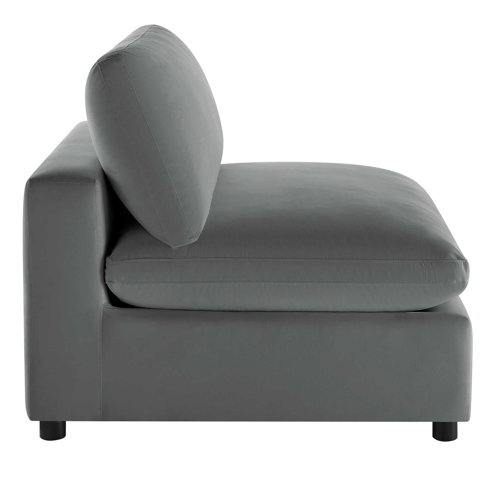 Caylie Armless Slipper Chair - Charcoal