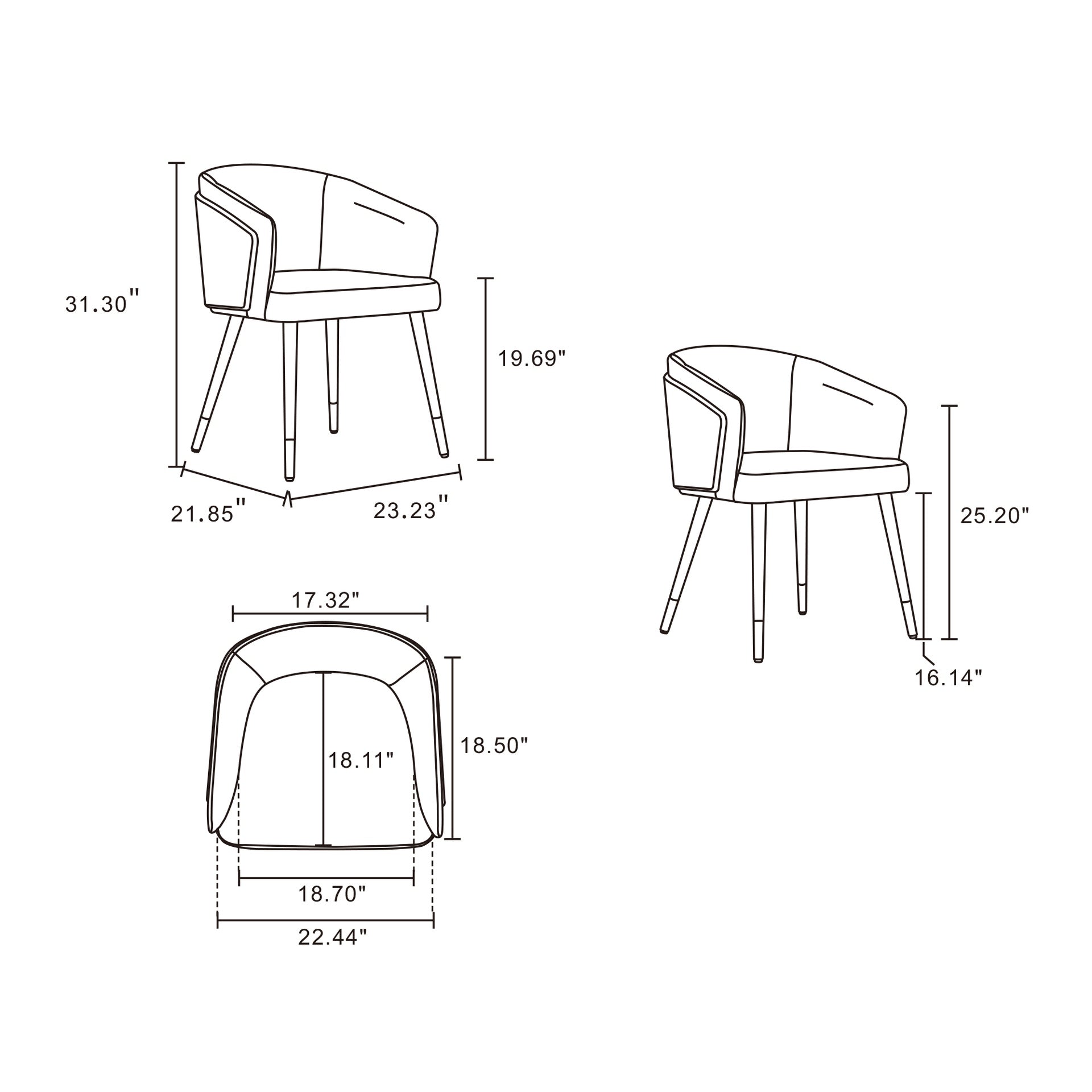 Dining Chair in Camel