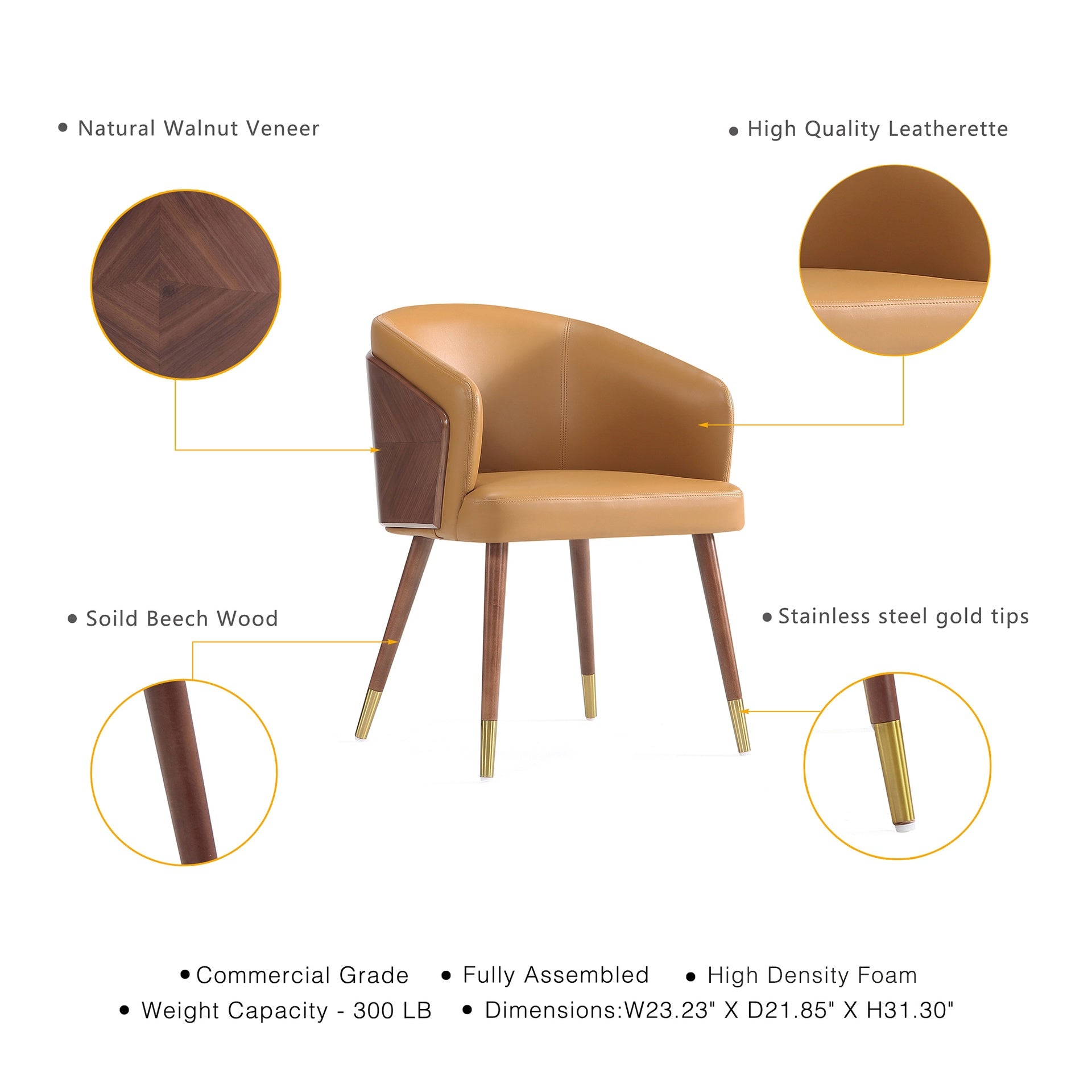 Dining Chair in Camel