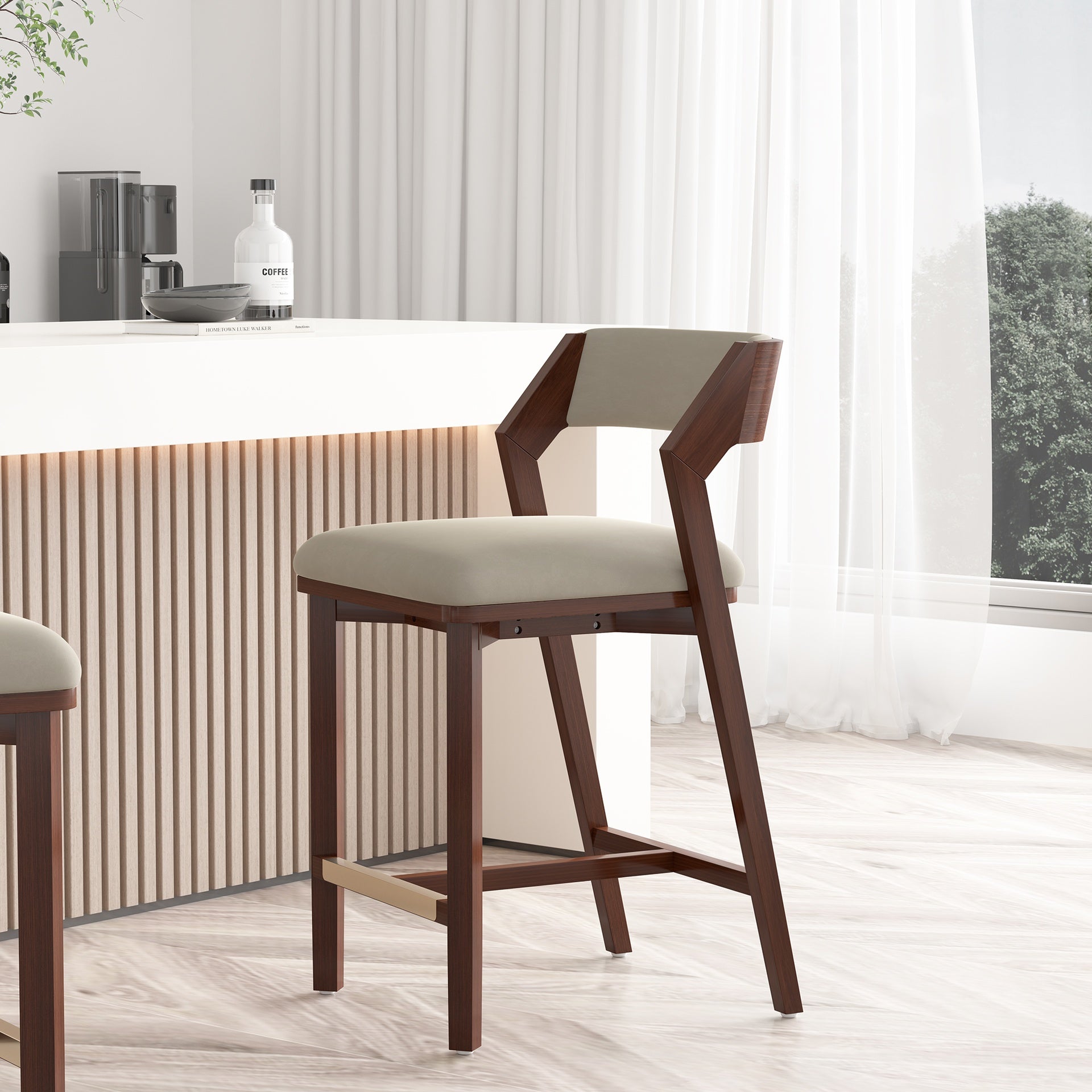 Counter Stool in Linen