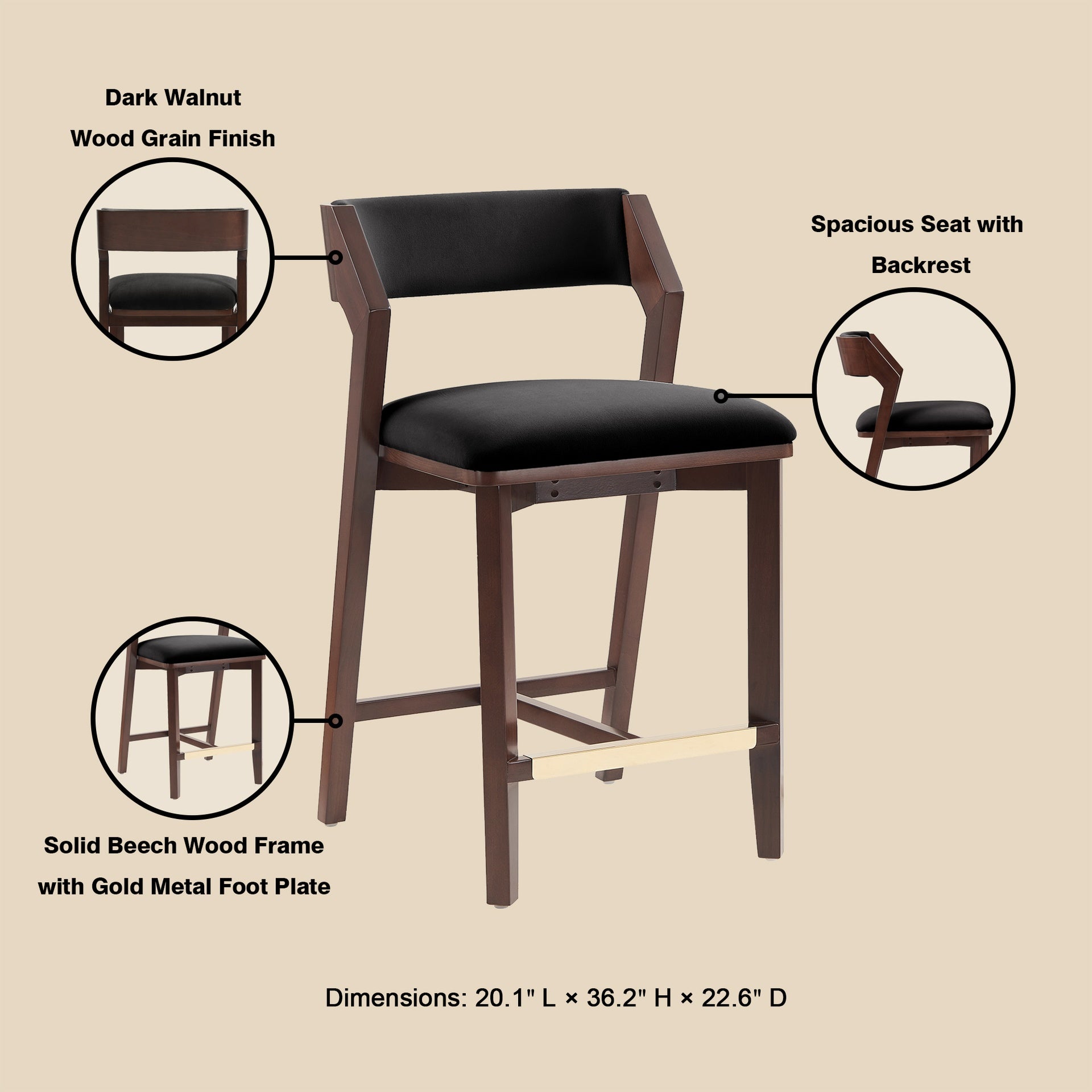 Counter Stool in Black