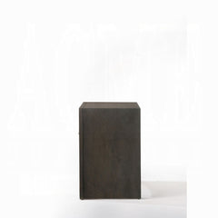 1pc Gray Oak Finish Nightstand with Two Storage Drawers and Pull Out Tray Wooden Bedroom Furniture