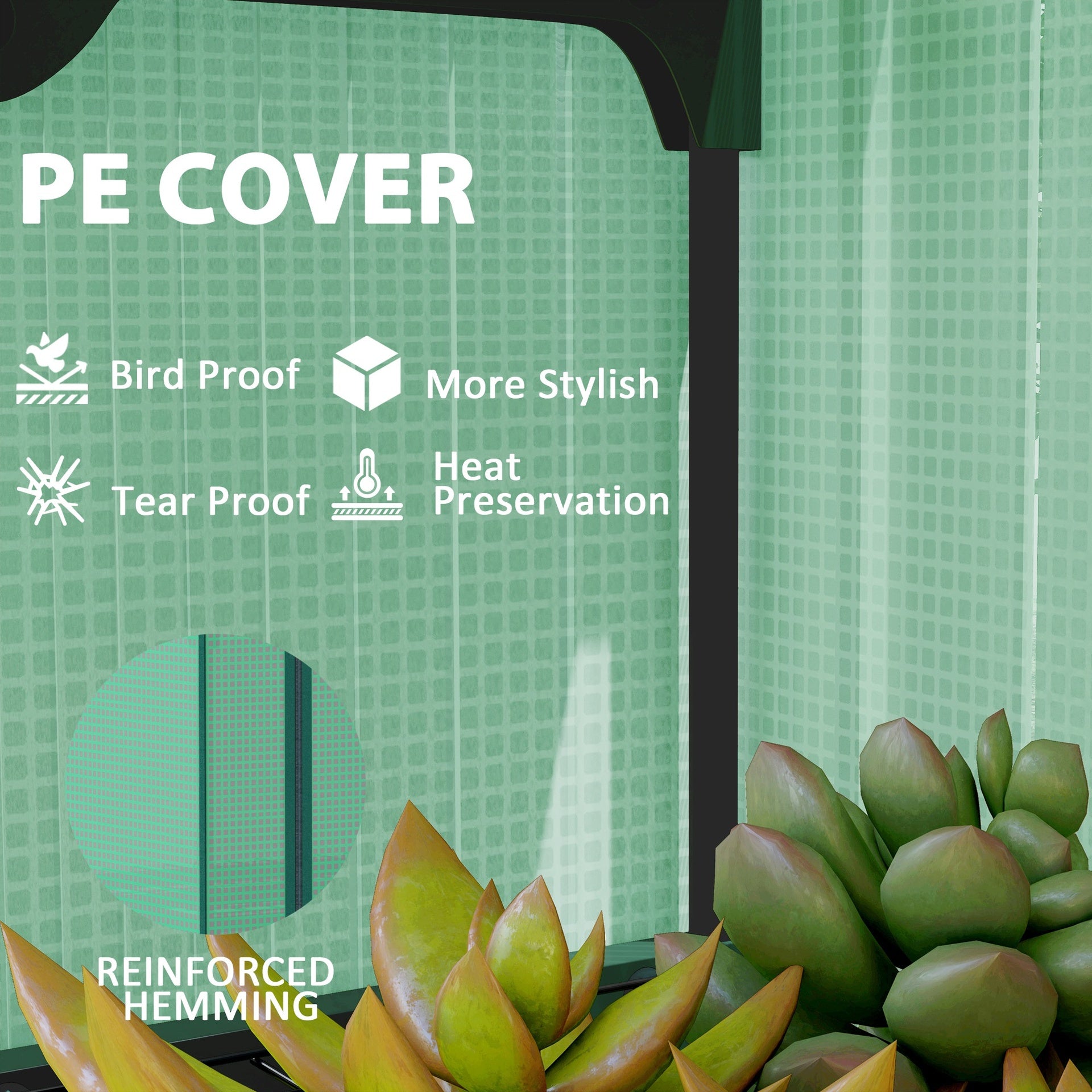 Outsunny Mini Greenhouse with Screen Roof, 4 Tier Portable Small Greenhouse with High Strength PE Cover, Green