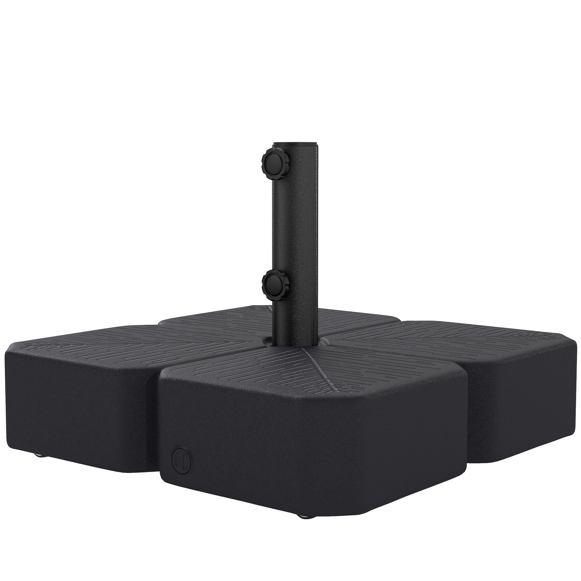 Outsunny Patio Umbrella Base with Wheels Outdoor Umbrella Stand Holder for 1.5"/1.9" Poles Black