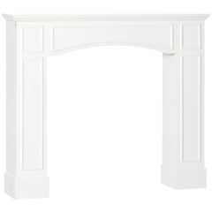 HOMCOM Modern Fireplace Mantel, Surround Mantels for Fireplace with Decorative Pattern Interior Width 29" White