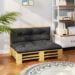 Outsunny 2 Seater Pallet Cushions Outdoor 3.9" Thick Replacement Cushions - Tufted Design for Garden, Patio, Black