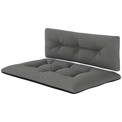 Outsunny 2 Seater Pallet Cushions Outdoor 3.9" Thick Replacement Cushions - Tufted Design for Garden, Patio, Black