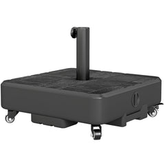 Outsunny Patio Umbrella Base Outdoor Umbrella Stand with Wheels for 1.5"/1.9" Poles