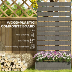 Outsunny Trellis Planter for Climbing Plants, Raised Garden Bed with Trellis, Planter Box for Outdoor Garden, Dark Gray