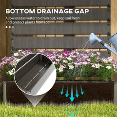 Outsunny Trellis Planter for Climbing Plants, Raised Garden Bed with Trellis, Planter Box for Outdoor Garden, Dark Gray