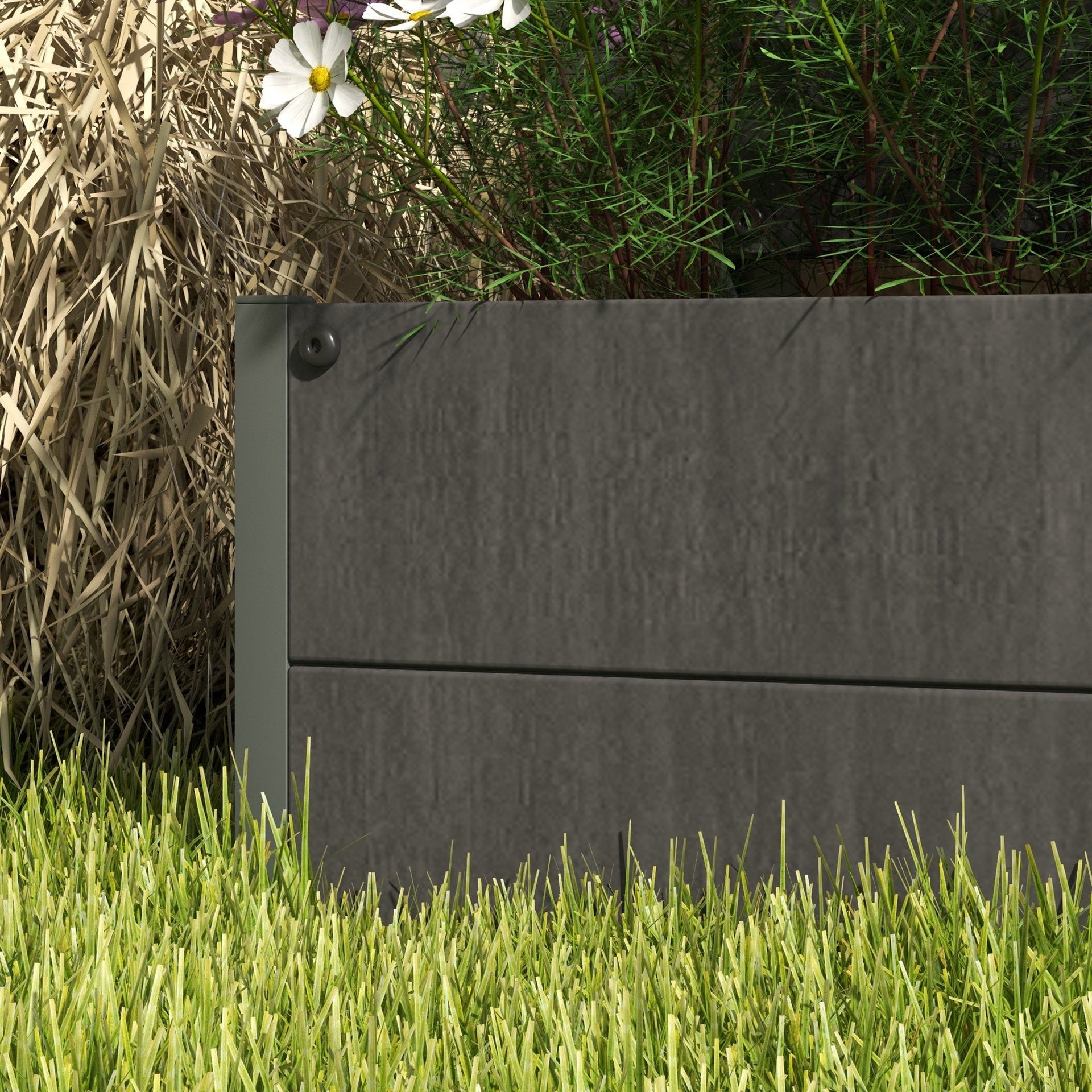 Outsunny Trellis Planter for Climbing Plants, Raised Garden Bed with Trellis, Planter Box for Outdoor Garden, Dark Gray