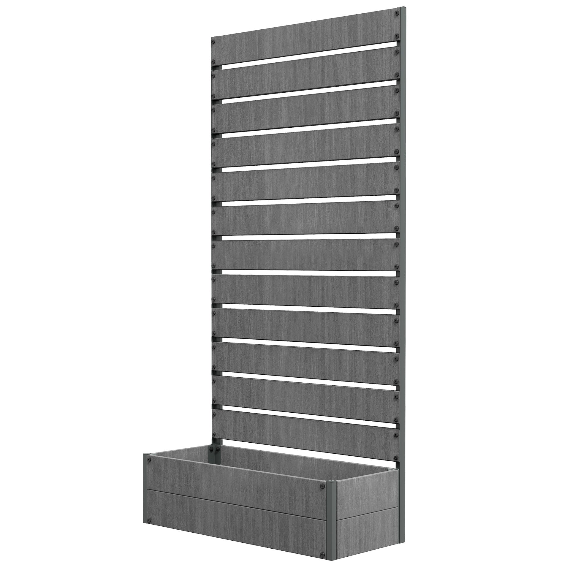 Outsunny Trellis Planter for Climbing Plants, Raised Garden Bed with Trellis, Planter Box for Outdoor Garden, Dark Gray