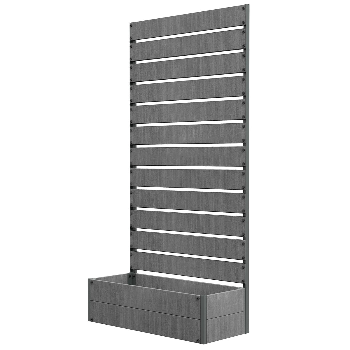 Outsunny Trellis Planter for Climbing Plants, Raised Garden Bed with Trellis, Planter Box for Outdoor Garden, Dark Gray