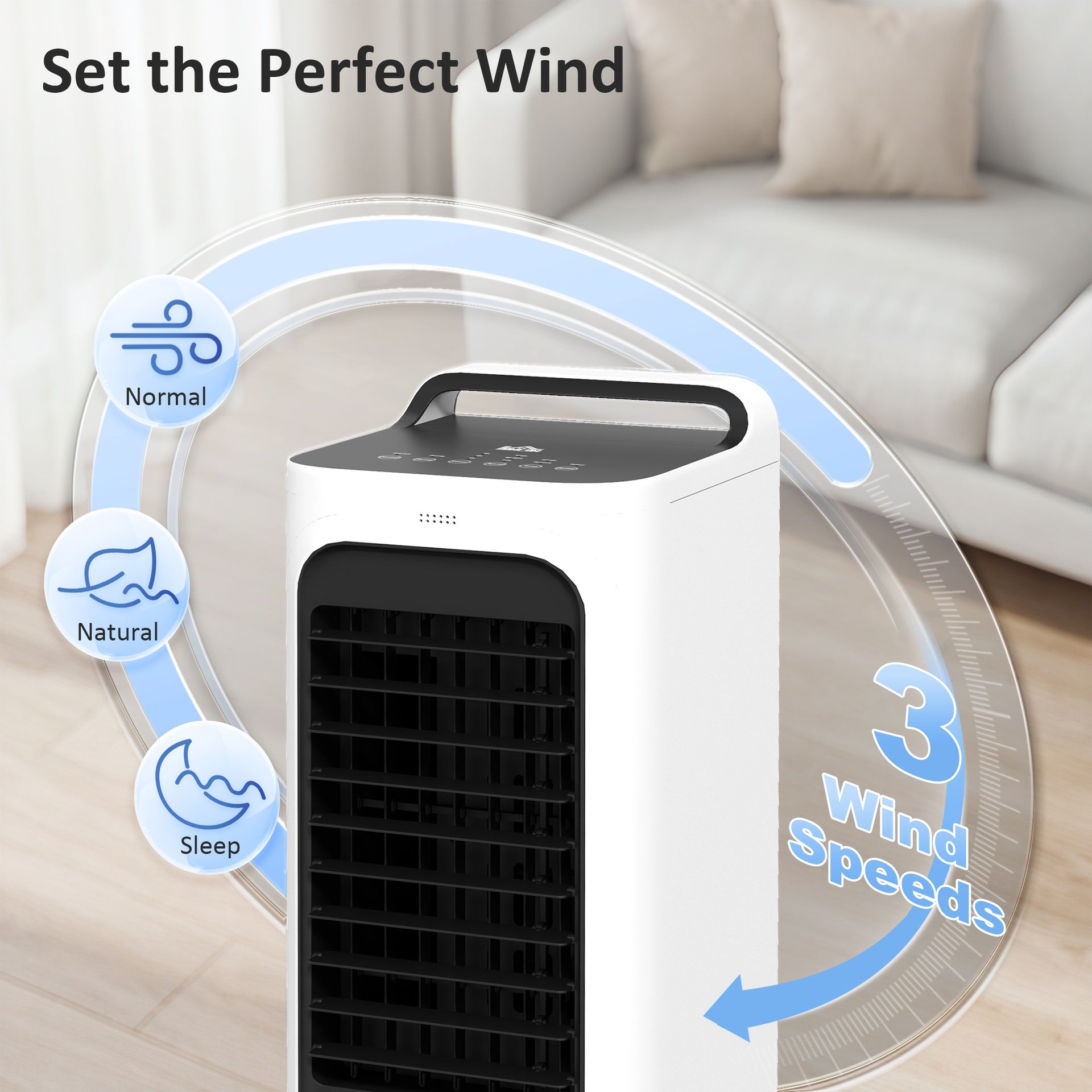 HOMCOM Room Air Cooler with Ice Packs, Ice Cooling Fan Water Humidifier Unit with Remote, Timer, Oscillating