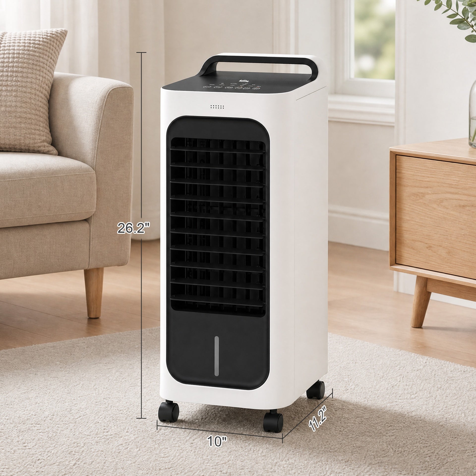HOMCOM Room Air Cooler with Ice Packs, Ice Cooling Fan Water Humidifier Unit with Remote, Timer, Oscillating