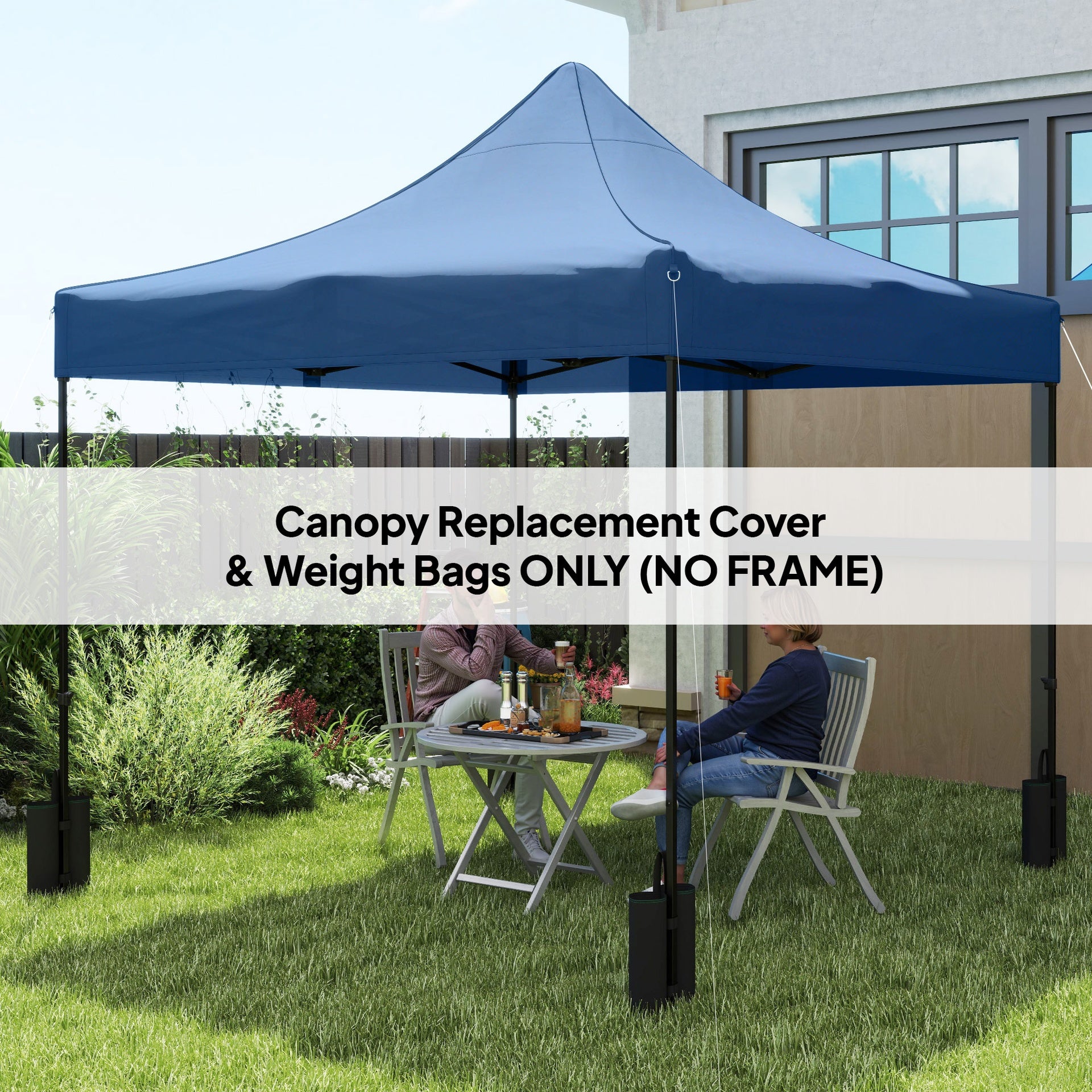 Outsunny 10' x 10' Replacement Canopy Top for Pop Up Canopy Tent with 4 Sand Bags, UPF50+ Protection, Navy Blue