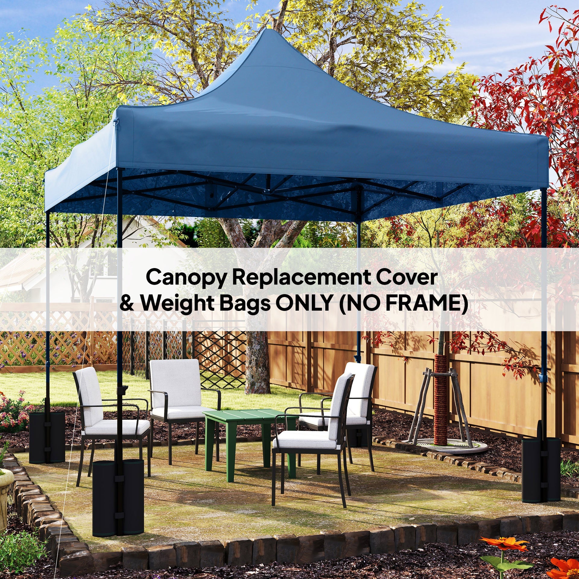 Outsunny 10' x 10' Replacement Canopy Top for Pop Up Canopy Tent with 4 Sand Bags, UPF50+ Protection, Navy Blue