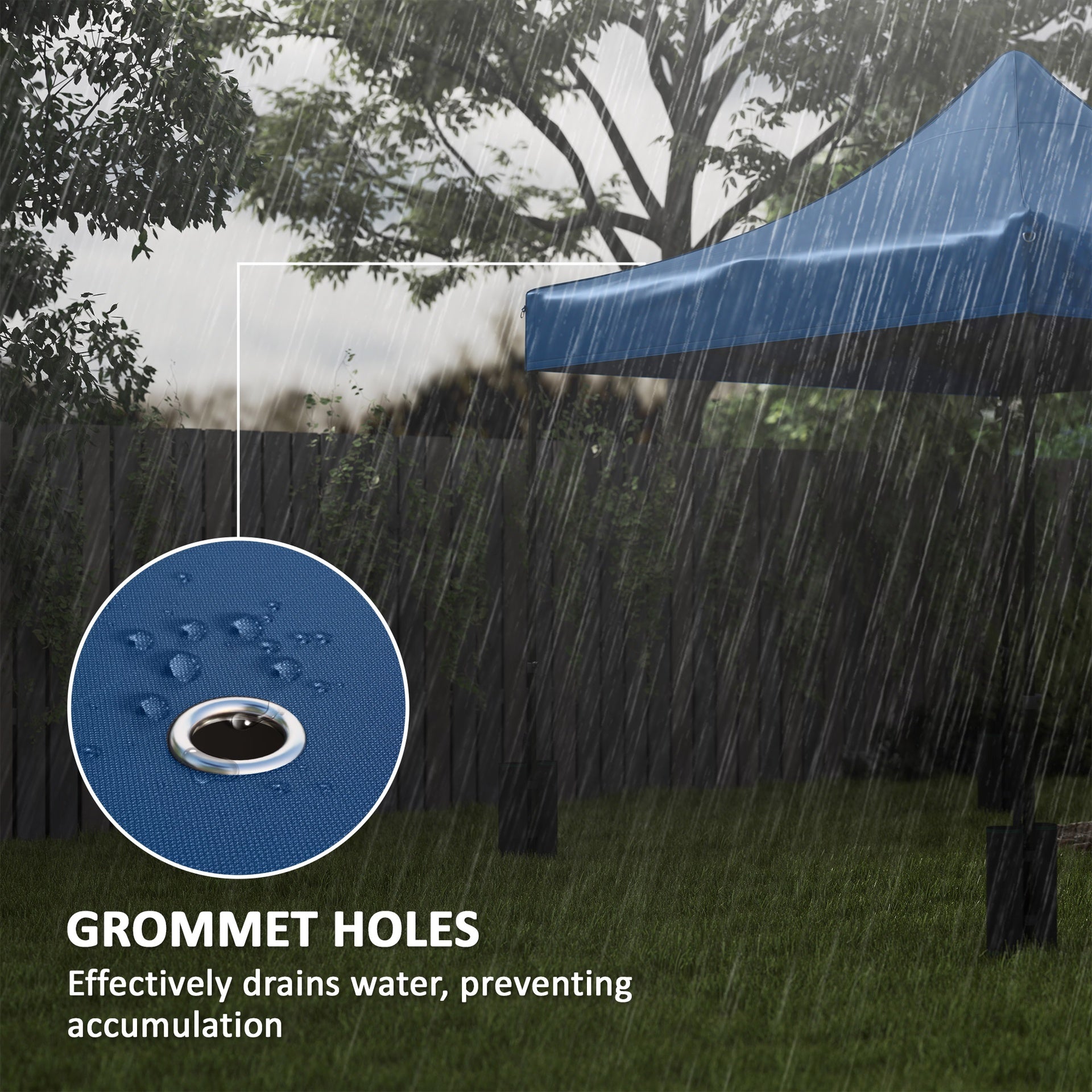 Outsunny 10' x 10' Replacement Canopy Top for Pop Up Canopy Tent with 4 Sand Bags, UPF50+ Protection, Navy Blue