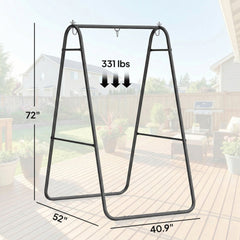 Outsunny Hammock Chair Stand Only Heavy Duty Solid Steel A-Frame for Hanging Hammock, Egg Chair, Max Load 330 LBS, Black