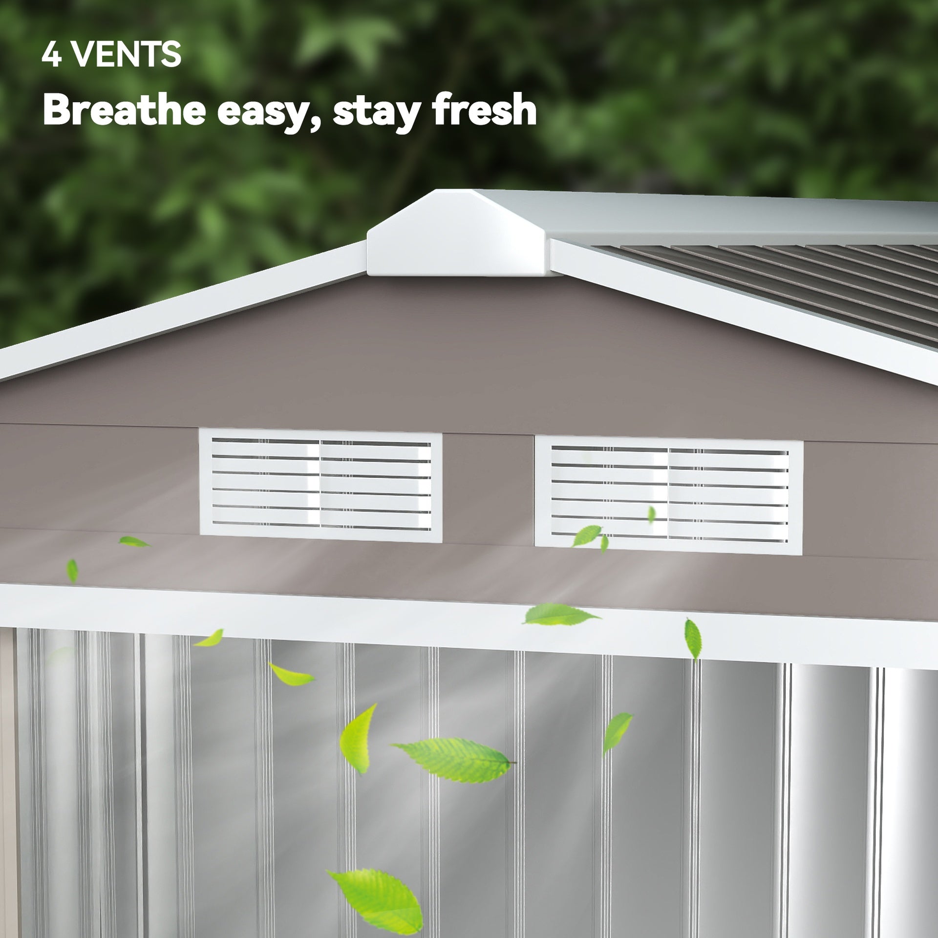 Outsunny 7' x 4' Outdoor Storage Shed, Garden Tool Metal Shed with Foundation Kit, Double Lockable Door, Air Vents and Sloping Roof, for Backyard, Patio, Lawn, Gray