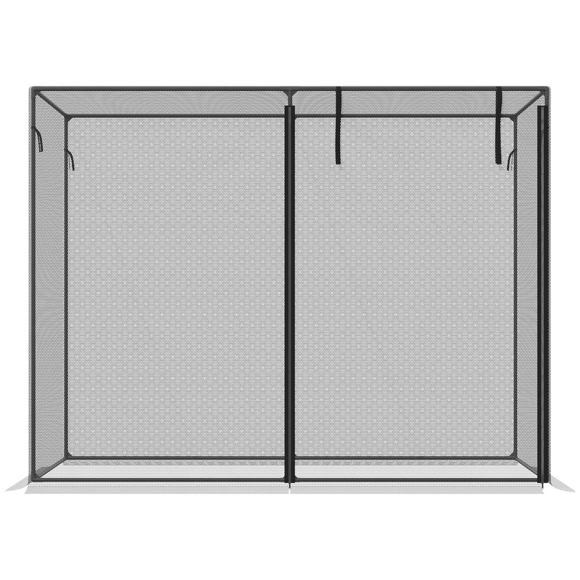 Outsunny 6 x 3ft Crop Cages for Garden, Plant Protectors from Animals, Storage Bag and 6 Ground Stakes, Black