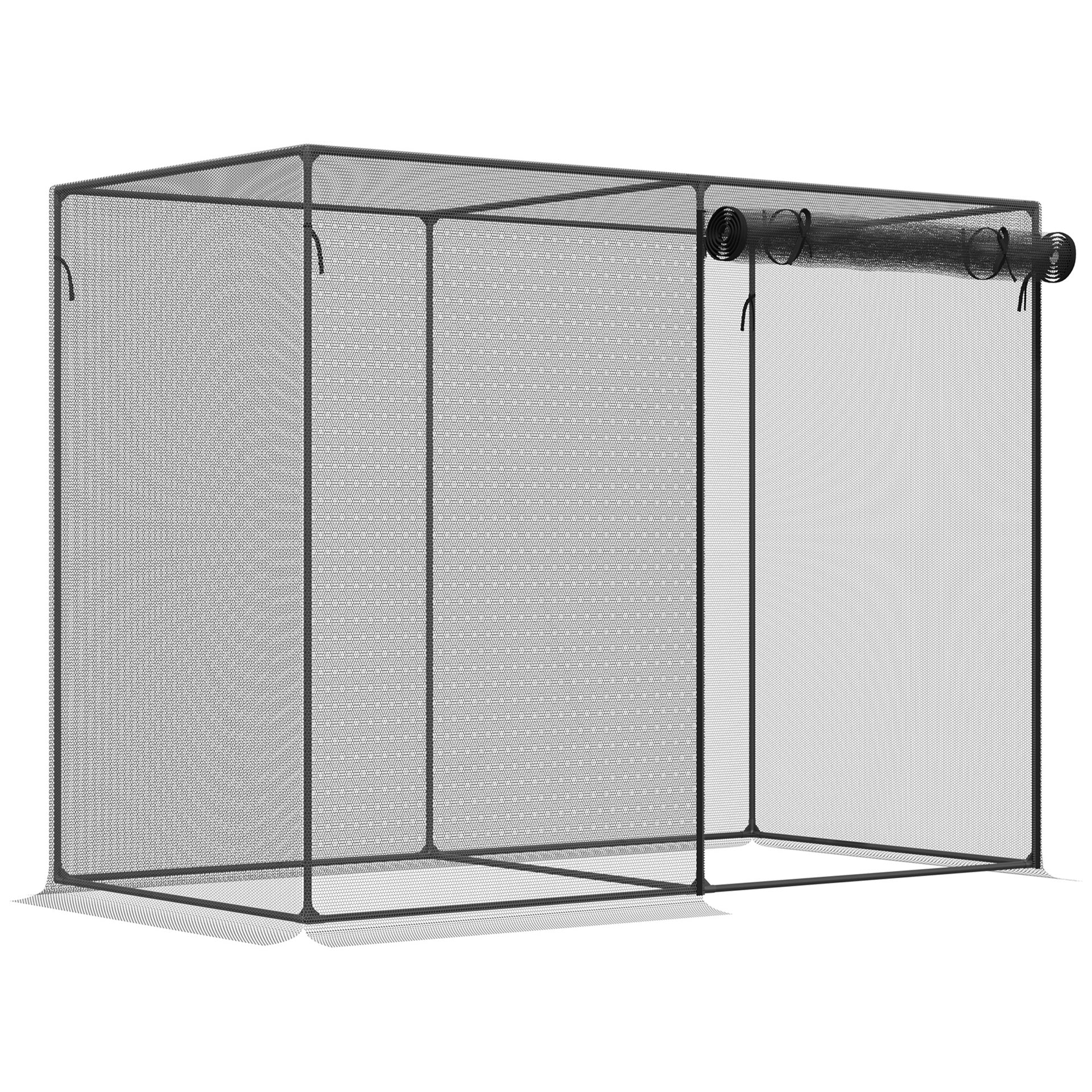 Outsunny 6 x 3ft Crop Cages for Garden, Plant Protectors from Animals, Storage Bag and 6 Ground Stakes, Black