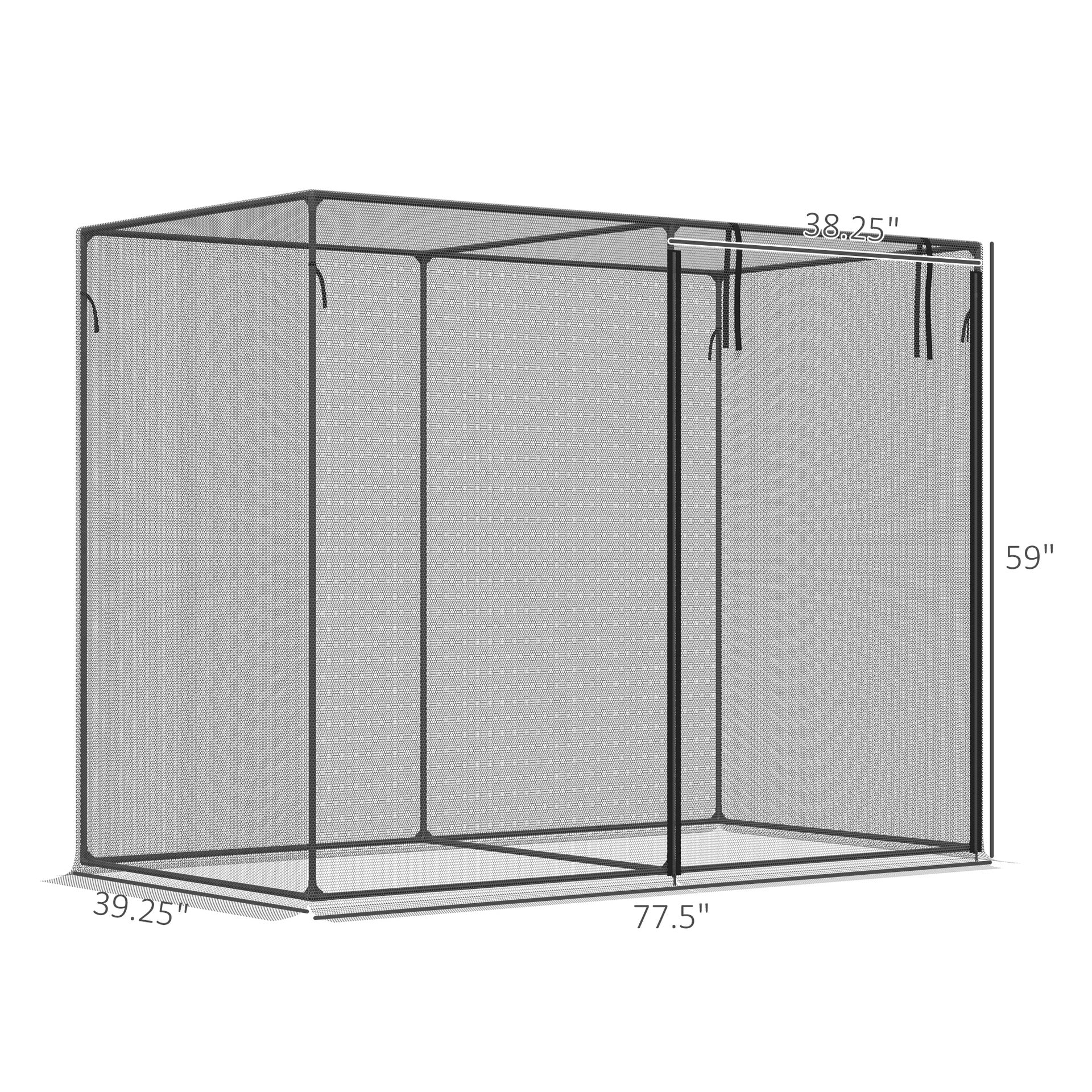 Outsunny 6 x 3ft Crop Cages for Garden, Plant Protectors from Animals, Storage Bag and 6 Ground Stakes, Black