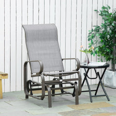 Outsunny Outdoor Patio Glider Rocker, Metal High-Back Chair for Outdoor Use - Gray