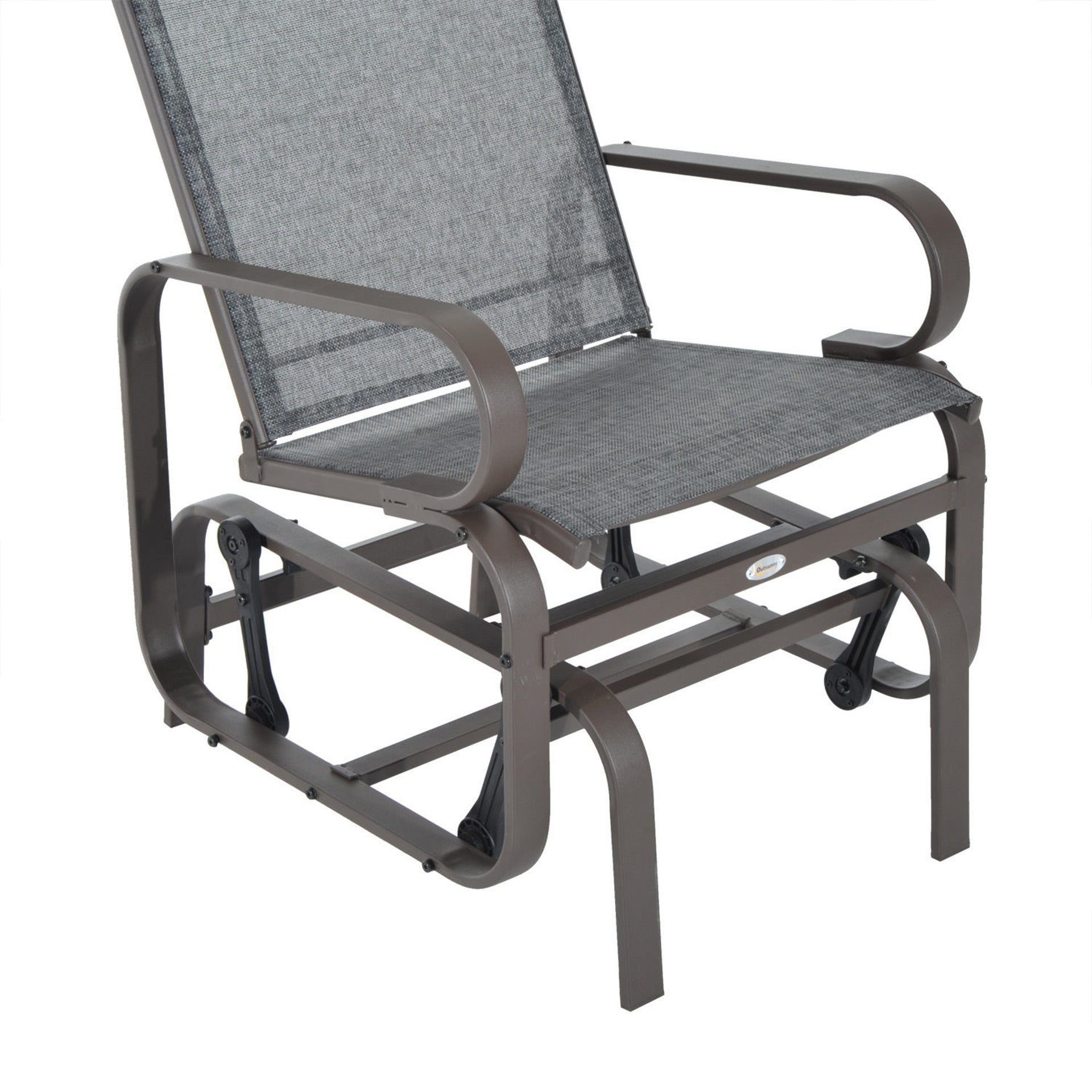 Outsunny Outdoor Patio Glider Rocker, Metal High-Back Chair for Outdoor Use - Gray