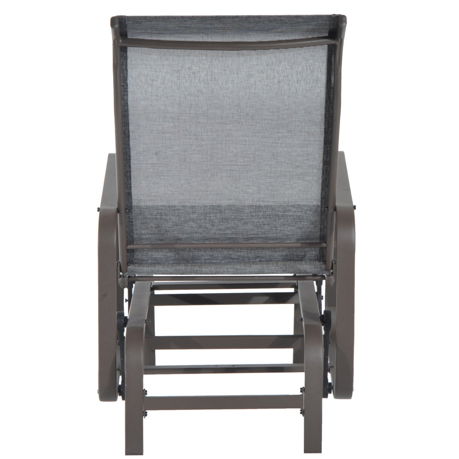 Outsunny Outdoor Patio Glider Rocker, Metal High-Back Chair for Outdoor Use - Gray