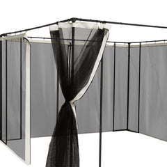 Outsunny 10x10 Replacement Mesh Sidewall Netting for Gazebos and Canopy Tents with Zippers, Black