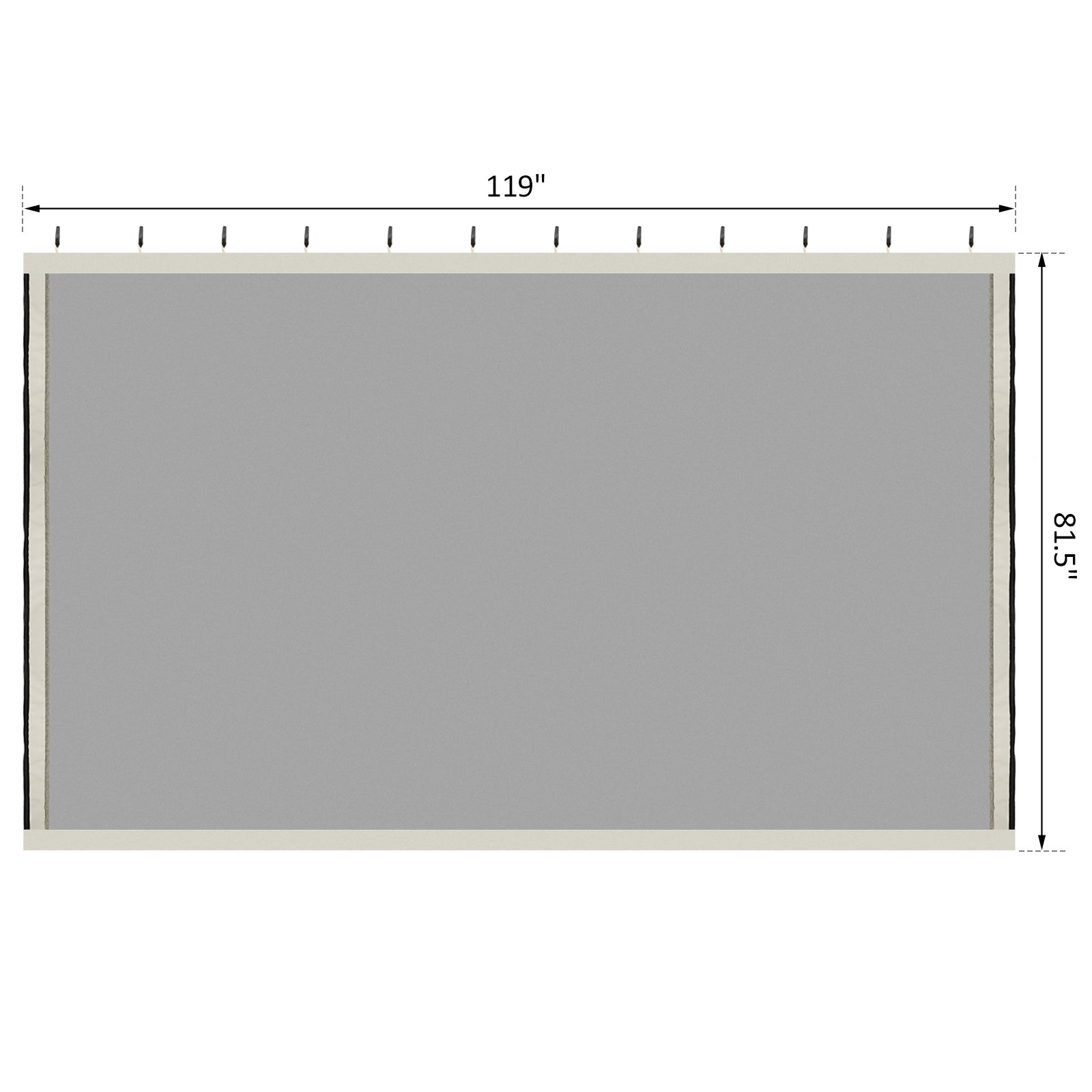 Outsunny 10x10 Replacement Mesh Sidewall Netting for Gazebos and Canopy Tents with Zippers, Black