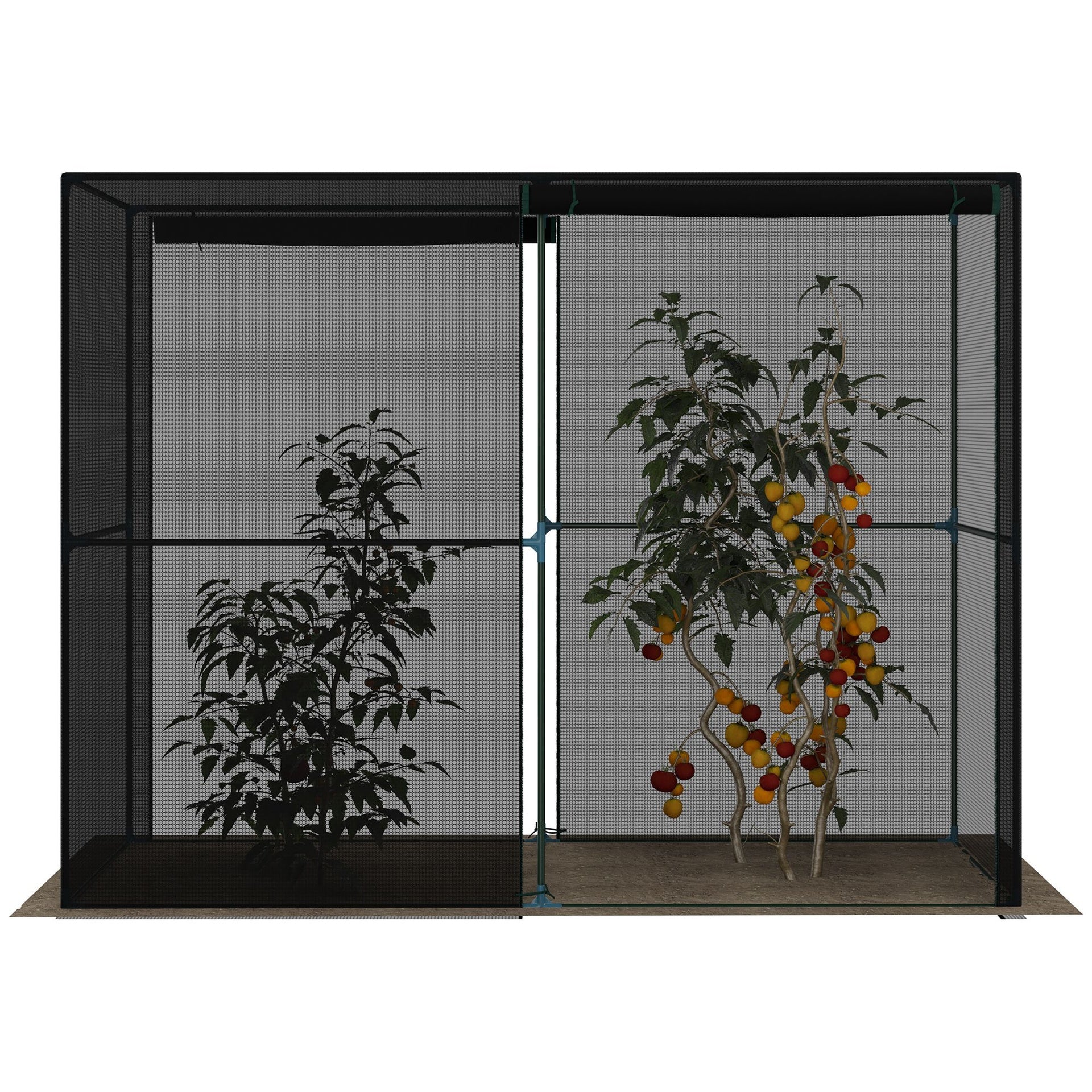 Outsunny 8' x 4' x 6' Crop Cage, Plant Protection Tent with Zippered Doors for Vegetable Garden, Backyard, Black