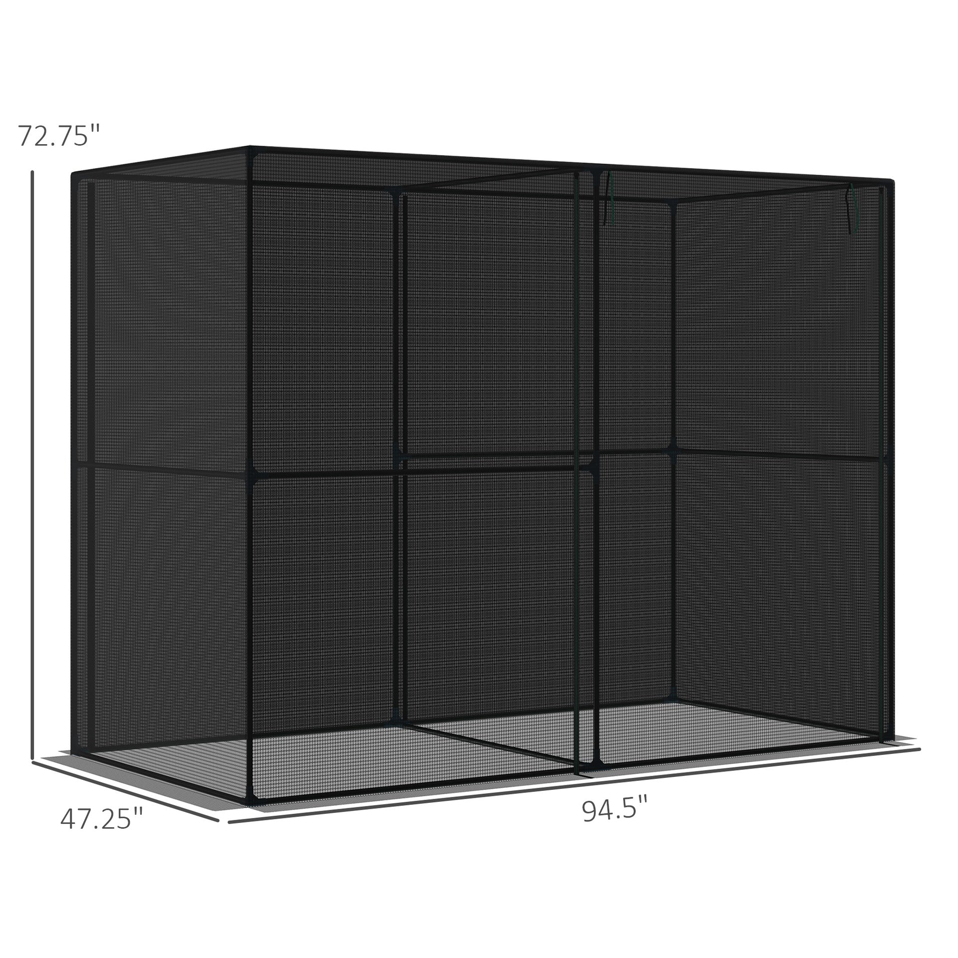 Outsunny 8' x 4' x 6' Crop Cage, Plant Protection Tent with Zippered Doors for Vegetable Garden, Backyard, Black